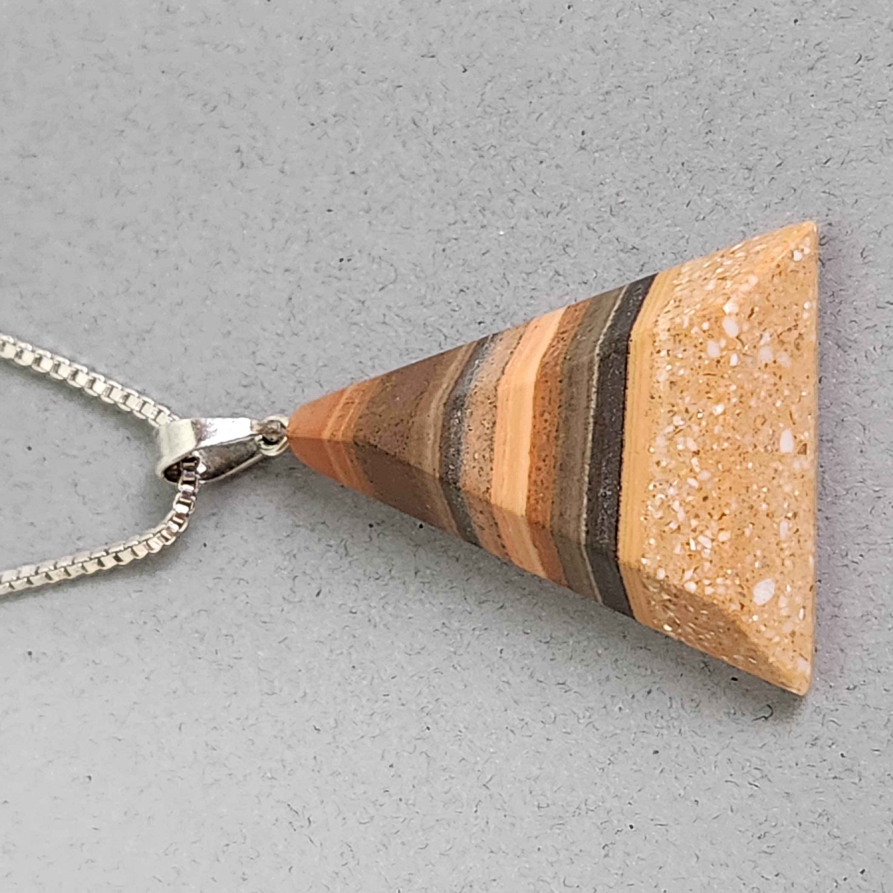 Sterling Pyramid Necklace 5.4 Grams