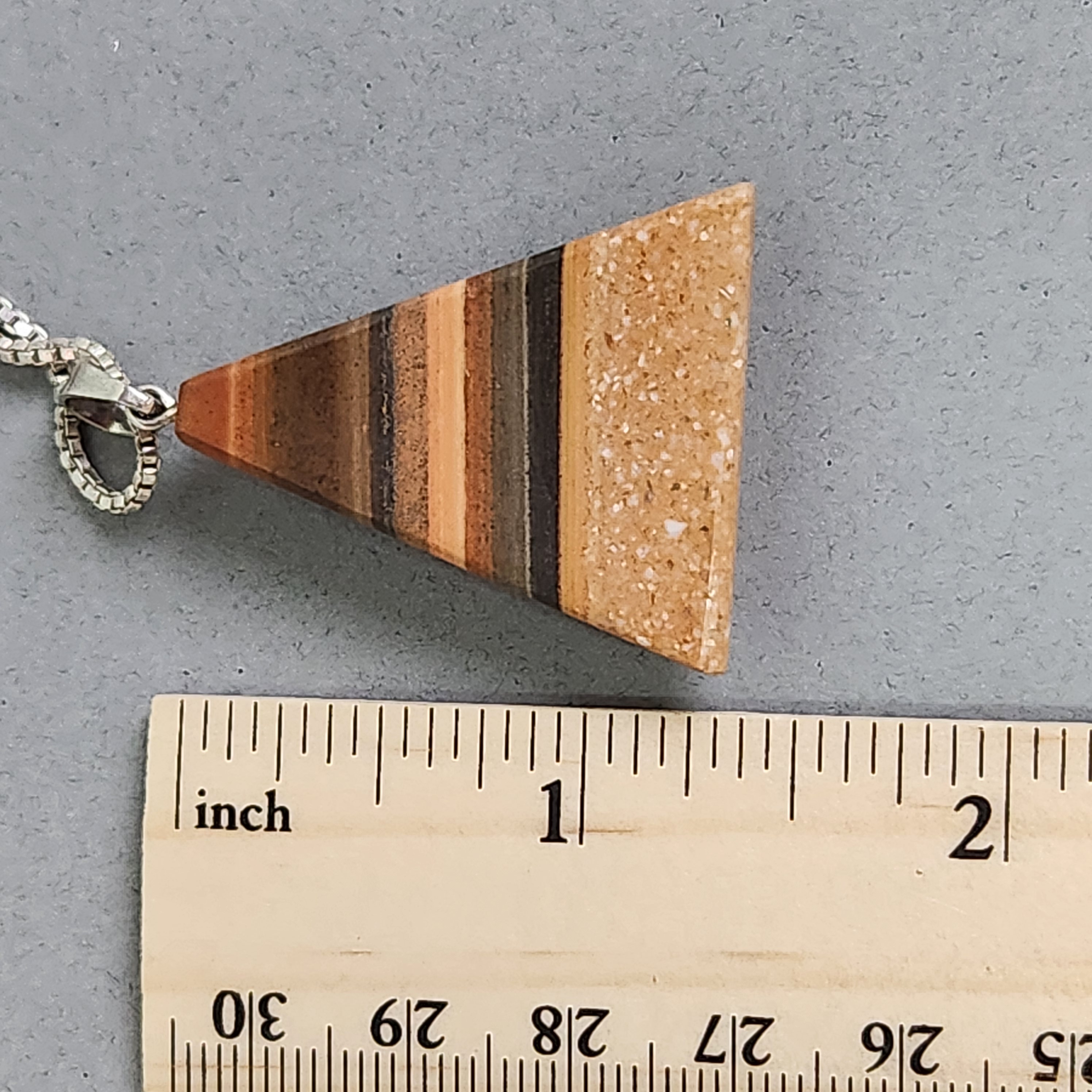 Sterling Pyramid Necklace 5.4 Grams