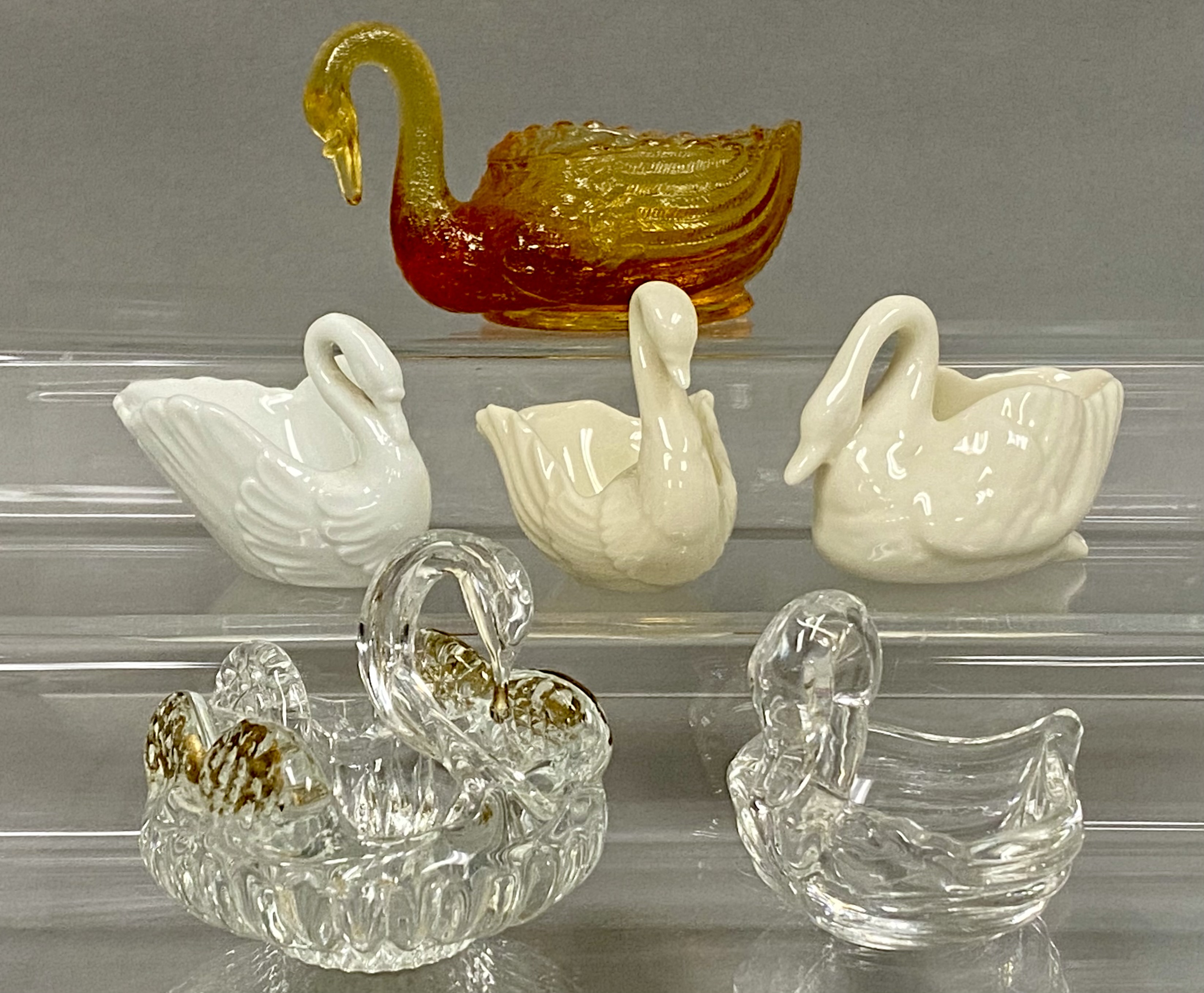 Collection of Porcelain and Glass Swans