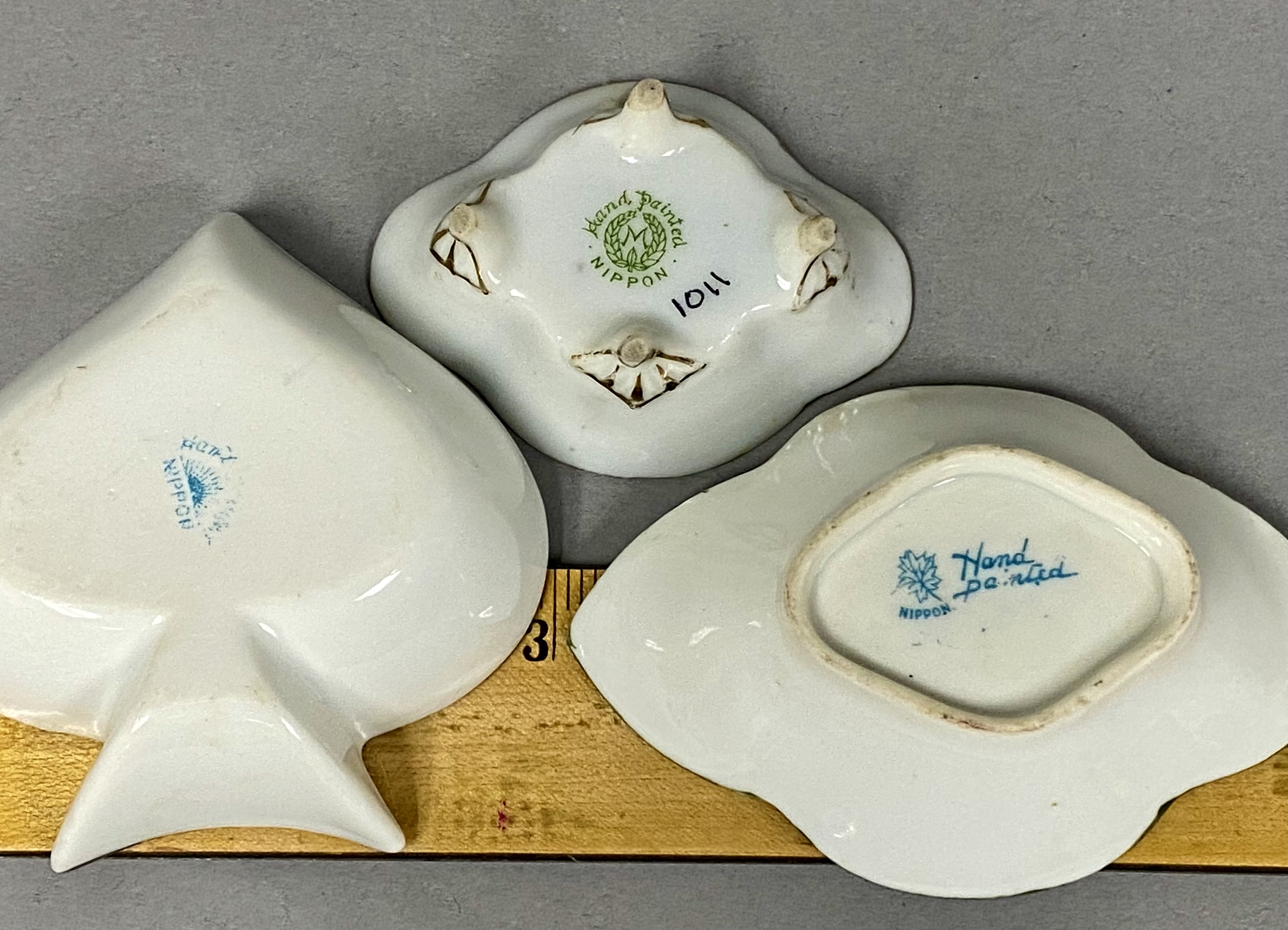 Six Japanese Hand-Painted Porcelain Dishes