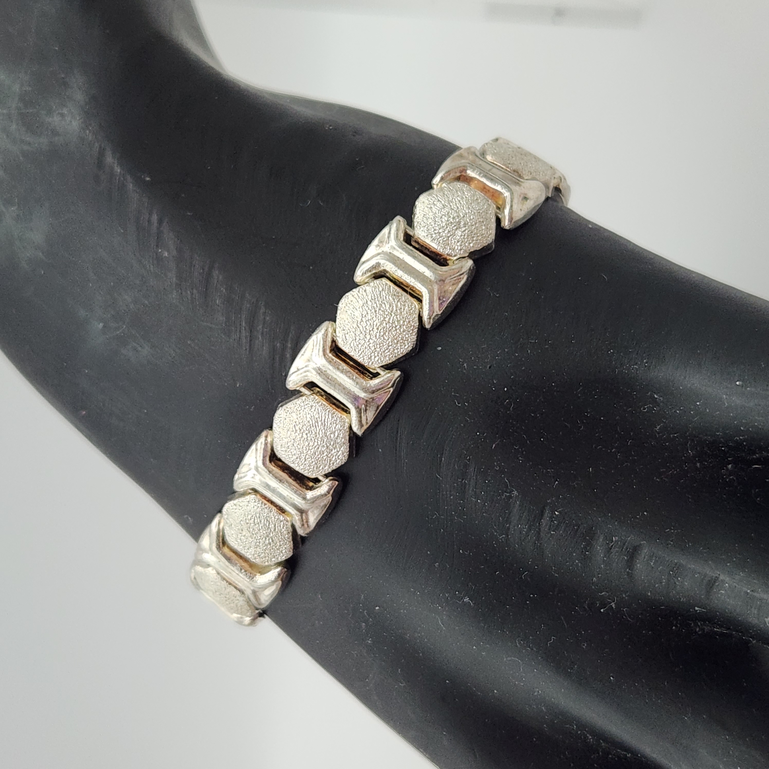 Sterling Geometric Link Bracelet 11.3 Grams