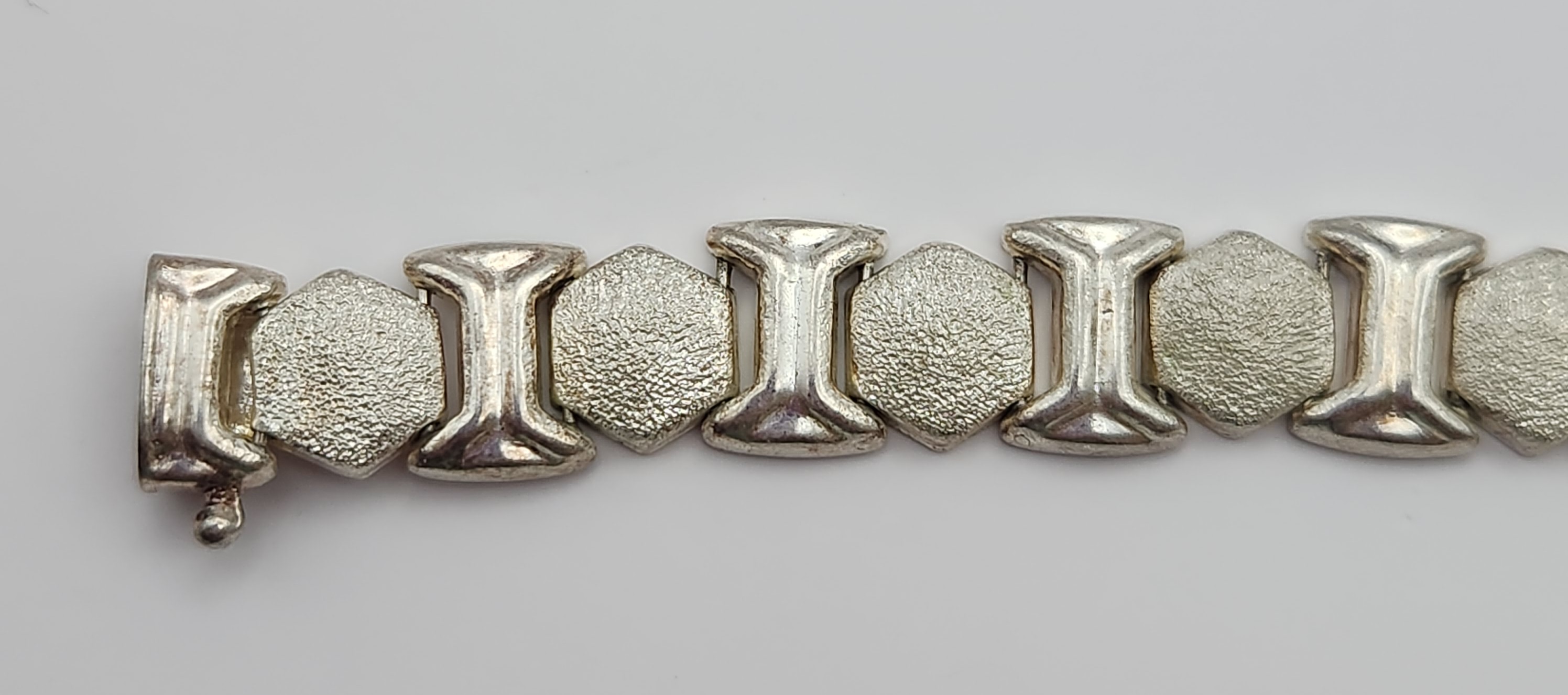 Sterling Geometric Link Bracelet 11.3 Grams