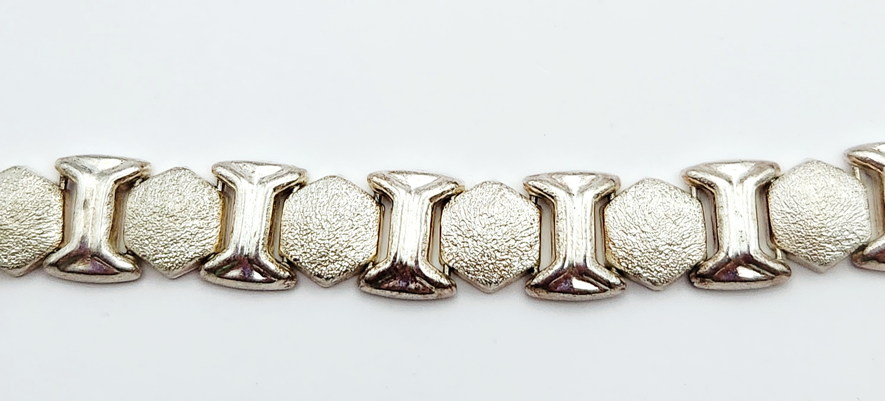 Sterling Geometric Link Bracelet 11.3 Grams