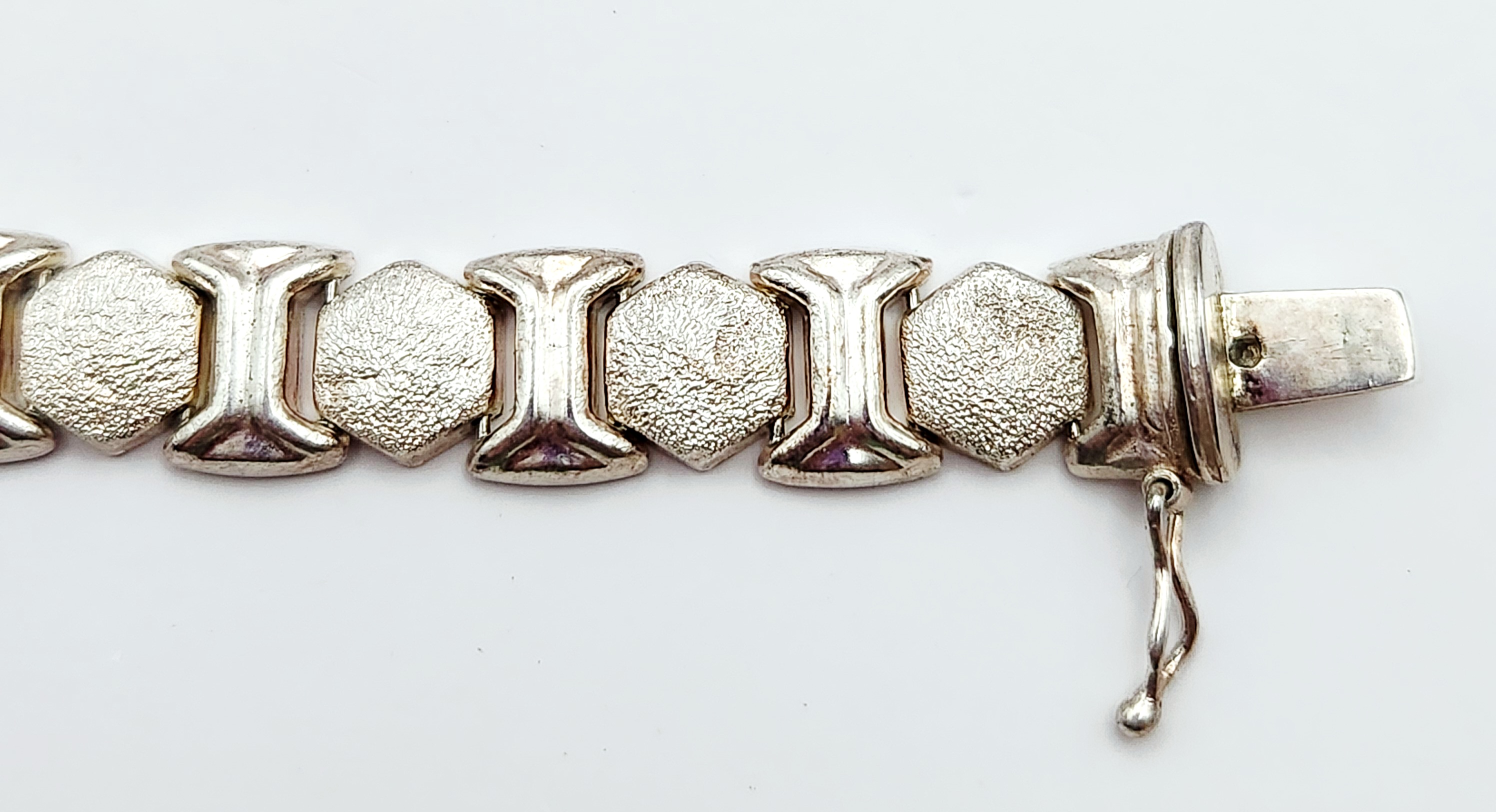 Sterling Geometric Link Bracelet 11.3 Grams