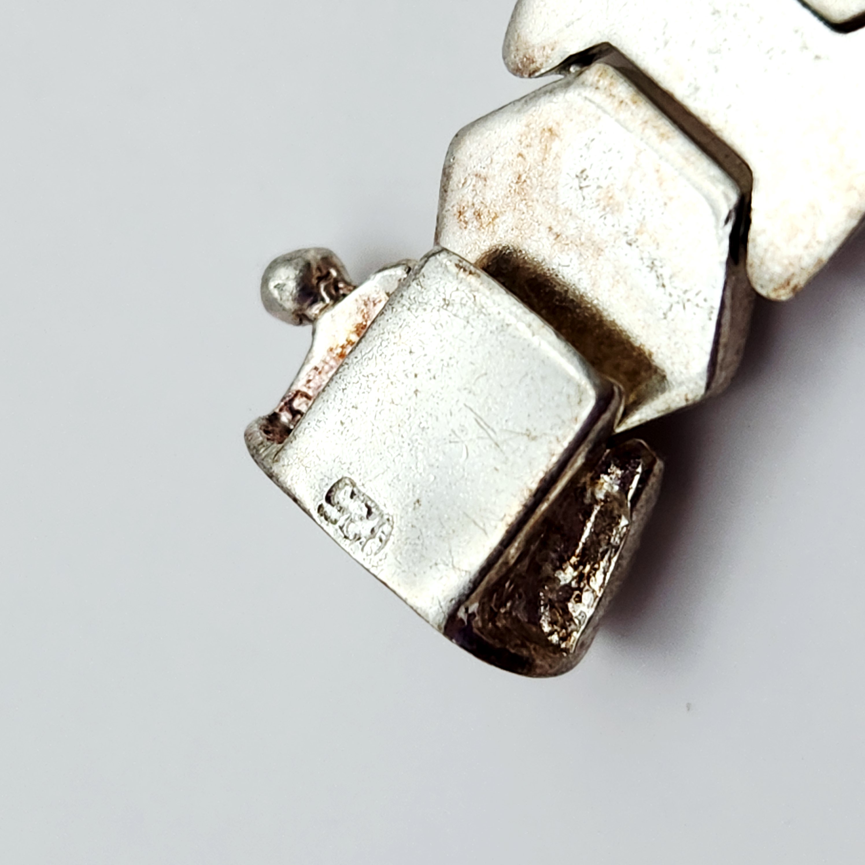 Sterling Geometric Link Bracelet 11.3 Grams
