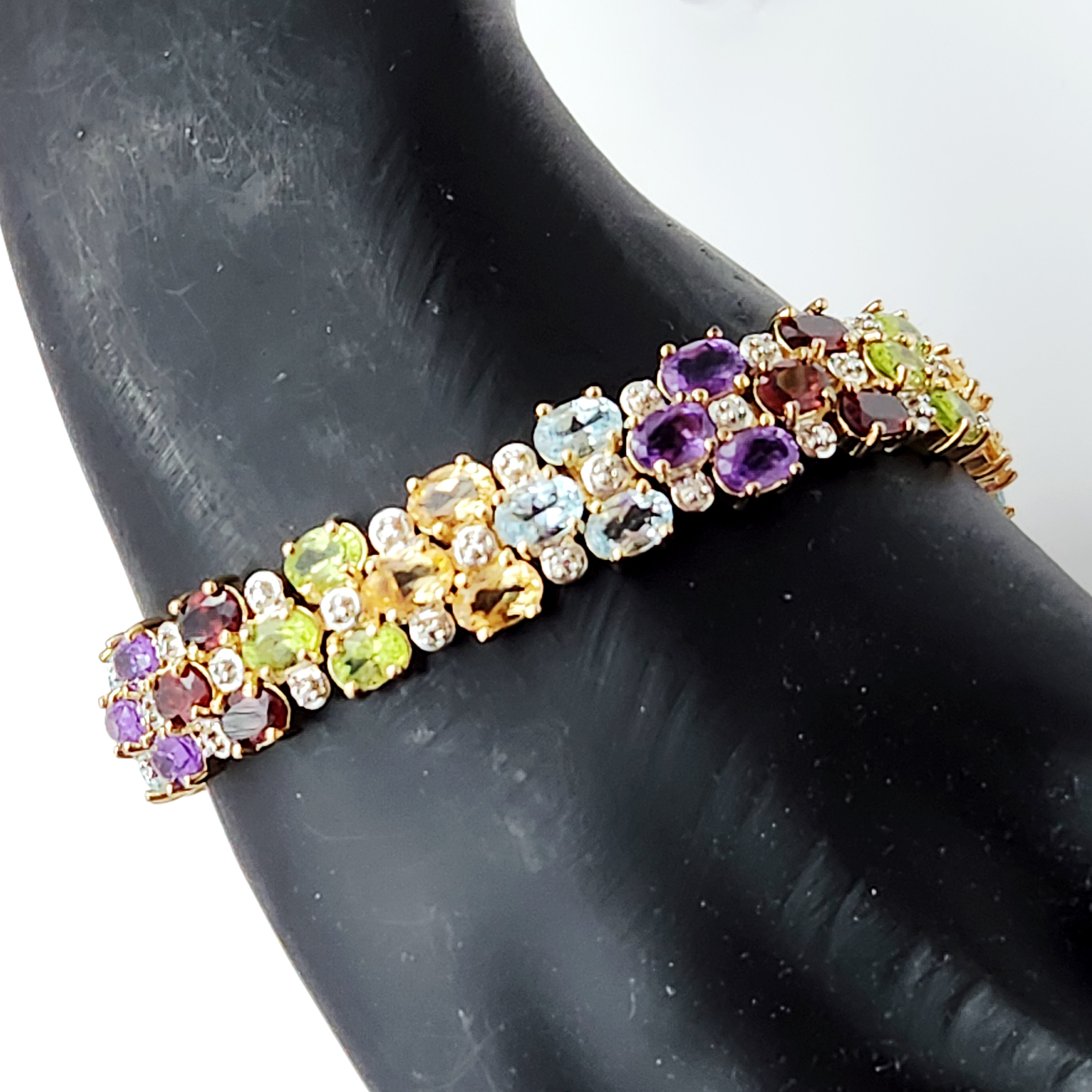 Multi-Gemstone Vermeil Bracelet 31.3 Grams