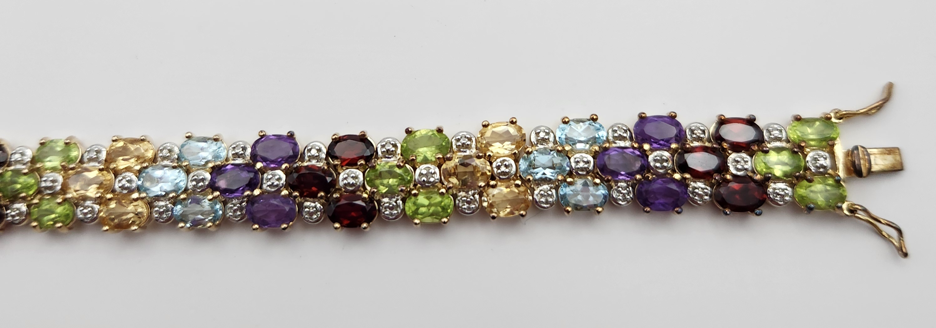Multi-Gemstone Vermeil Bracelet 31.3 Grams