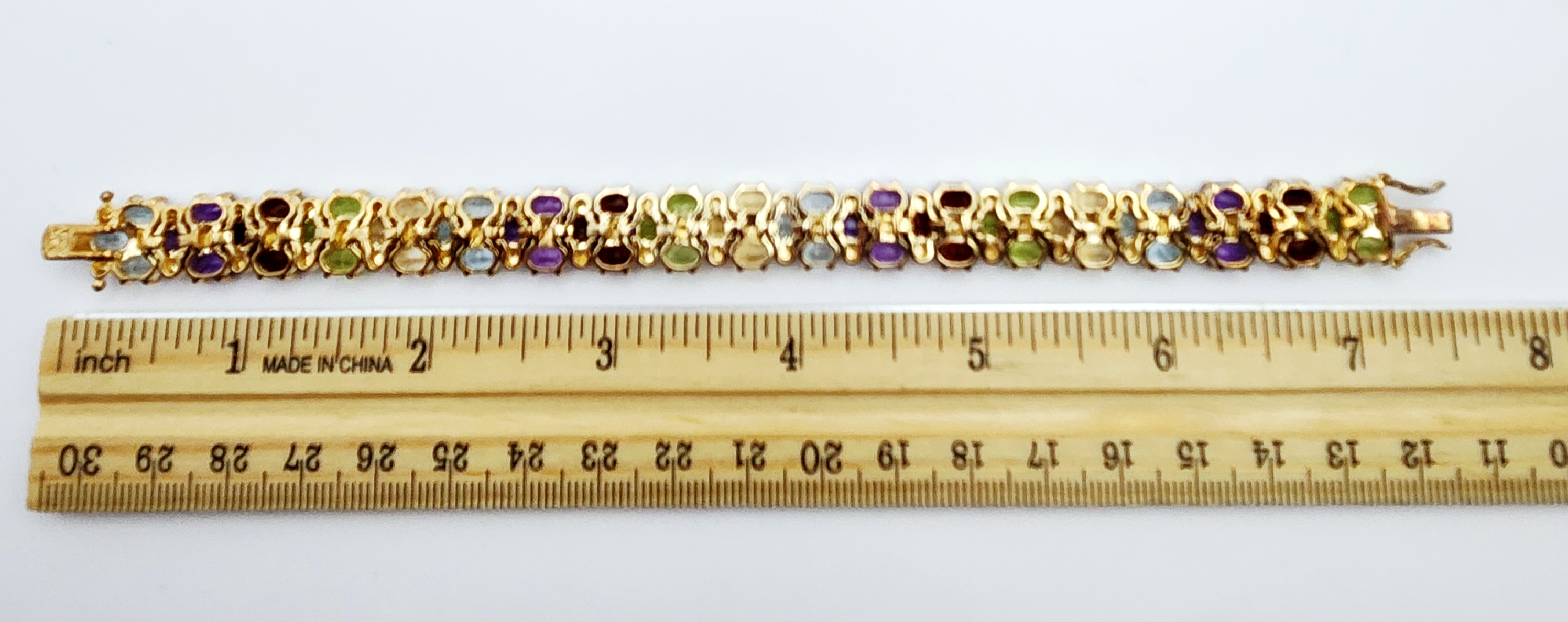 Multi-Gemstone Vermeil Bracelet 31.3 Grams
