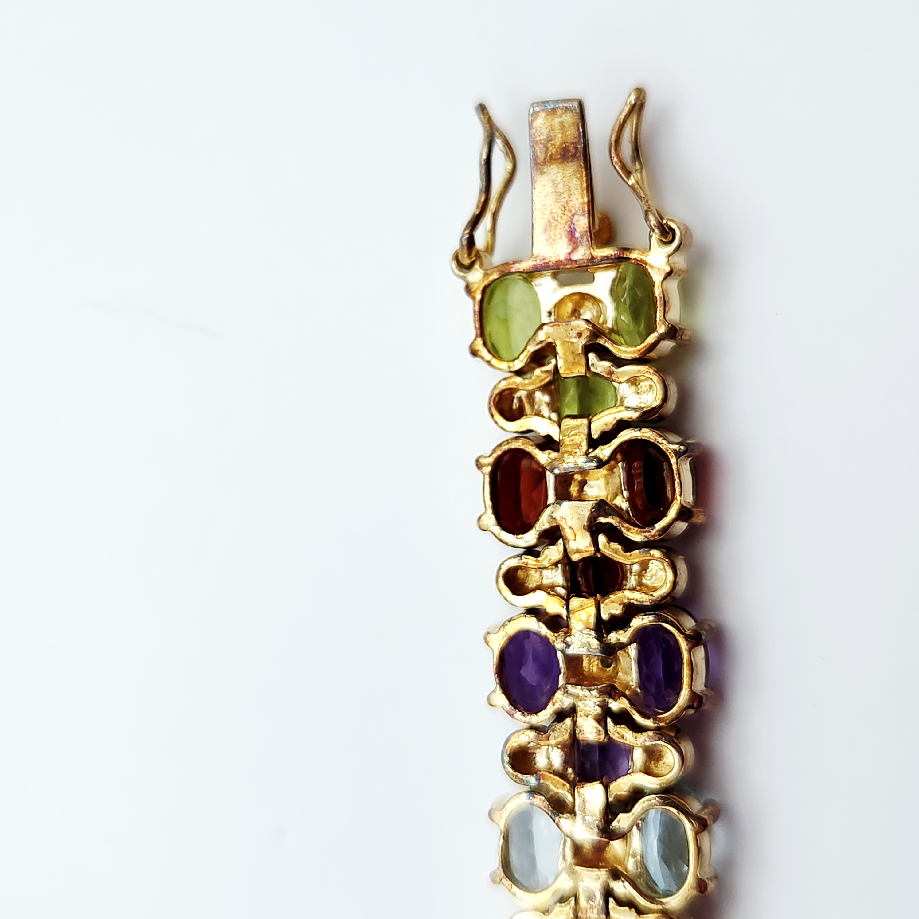 Multi-Gemstone Vermeil Bracelet 31.3 Grams