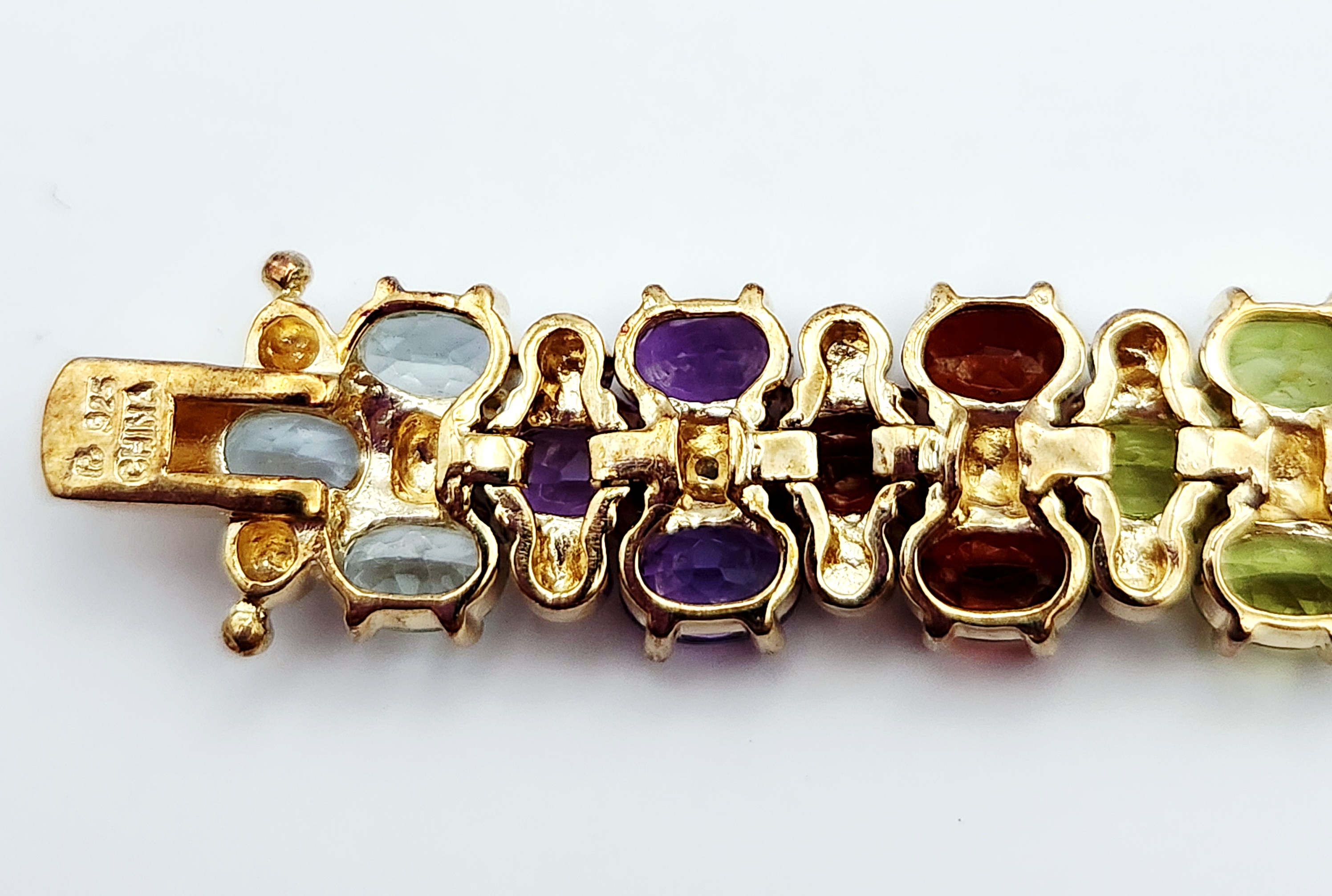Multi-Gemstone Vermeil Bracelet 31.3 Grams