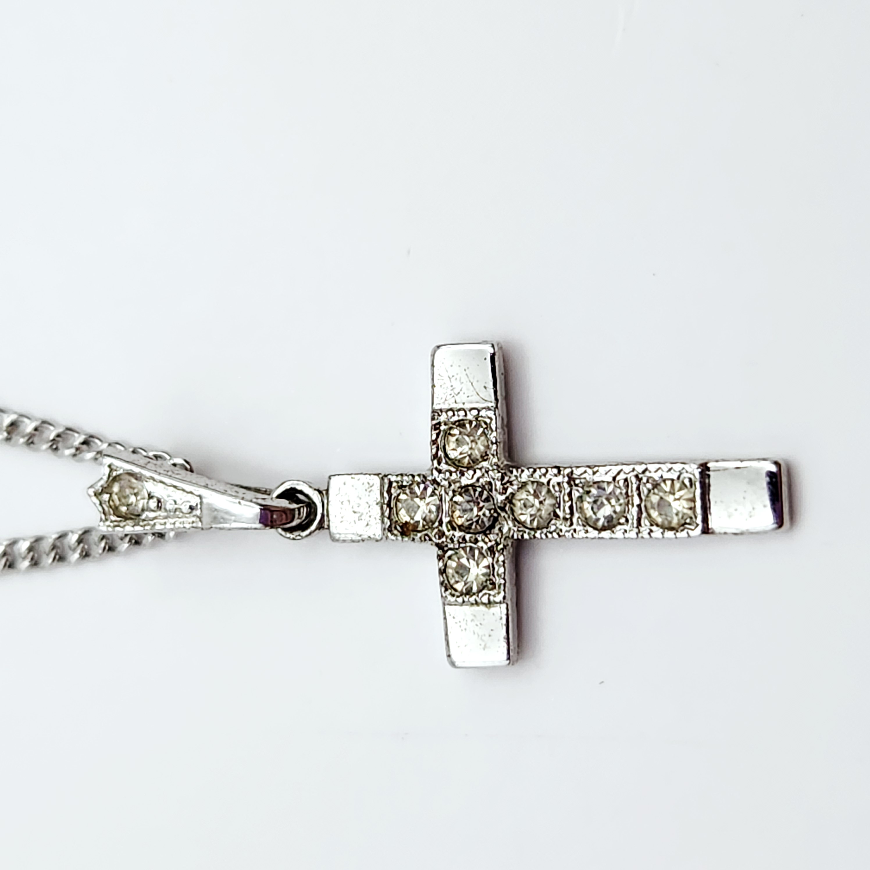Theda Sterling Cross Necklace 3.8 Grams