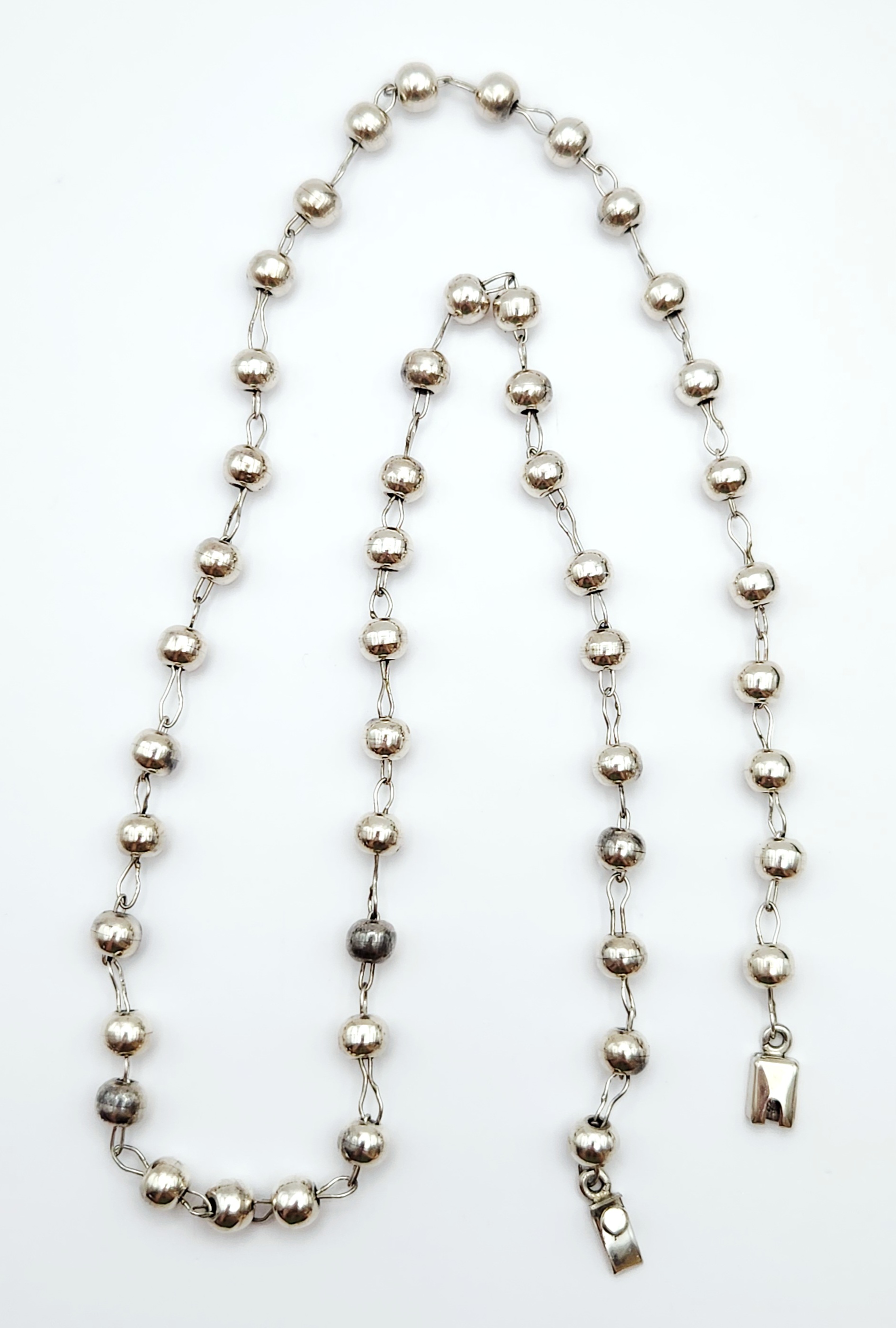 Sterling Beaded Necklace 35.3 Grams