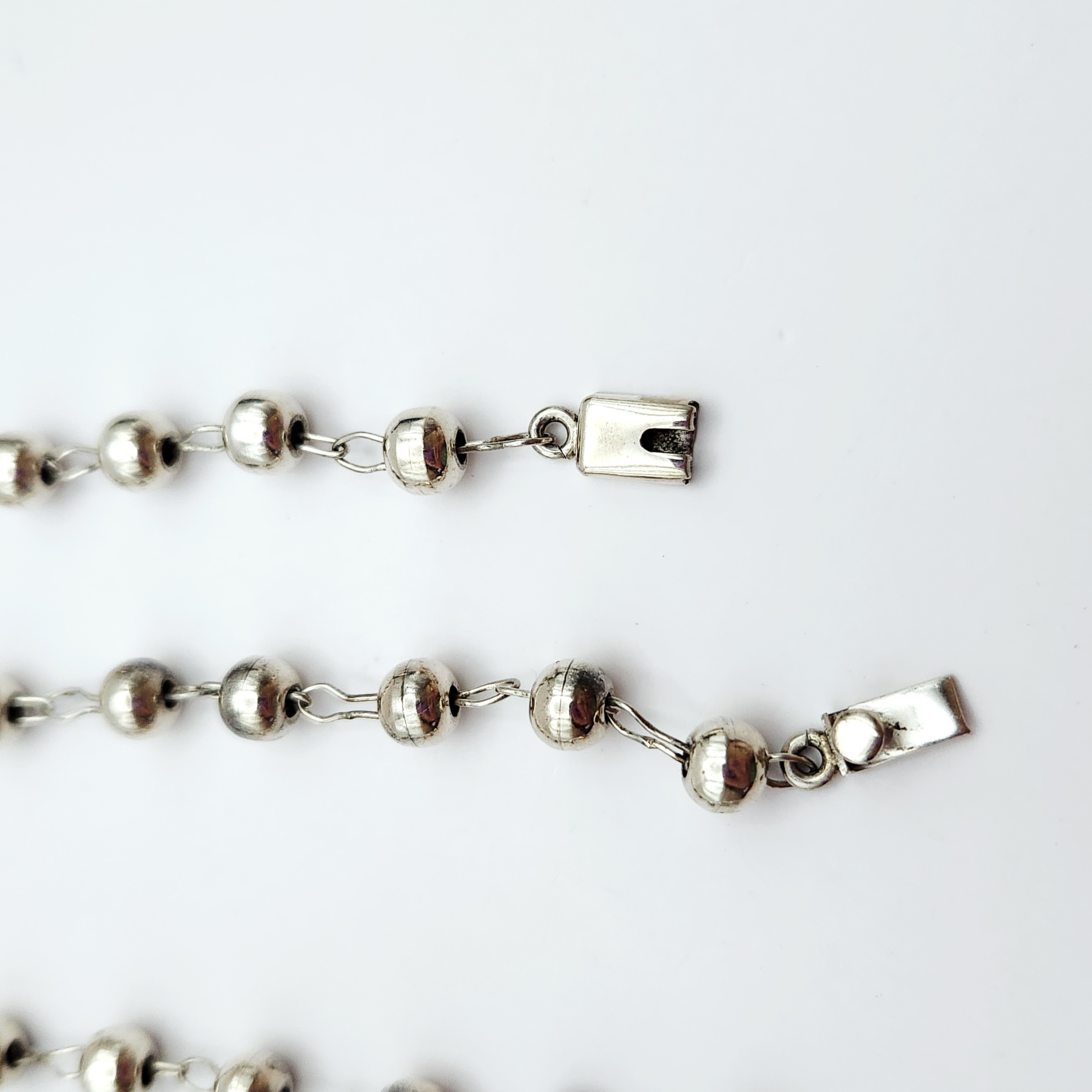 Sterling Beaded Necklace 35.3 Grams