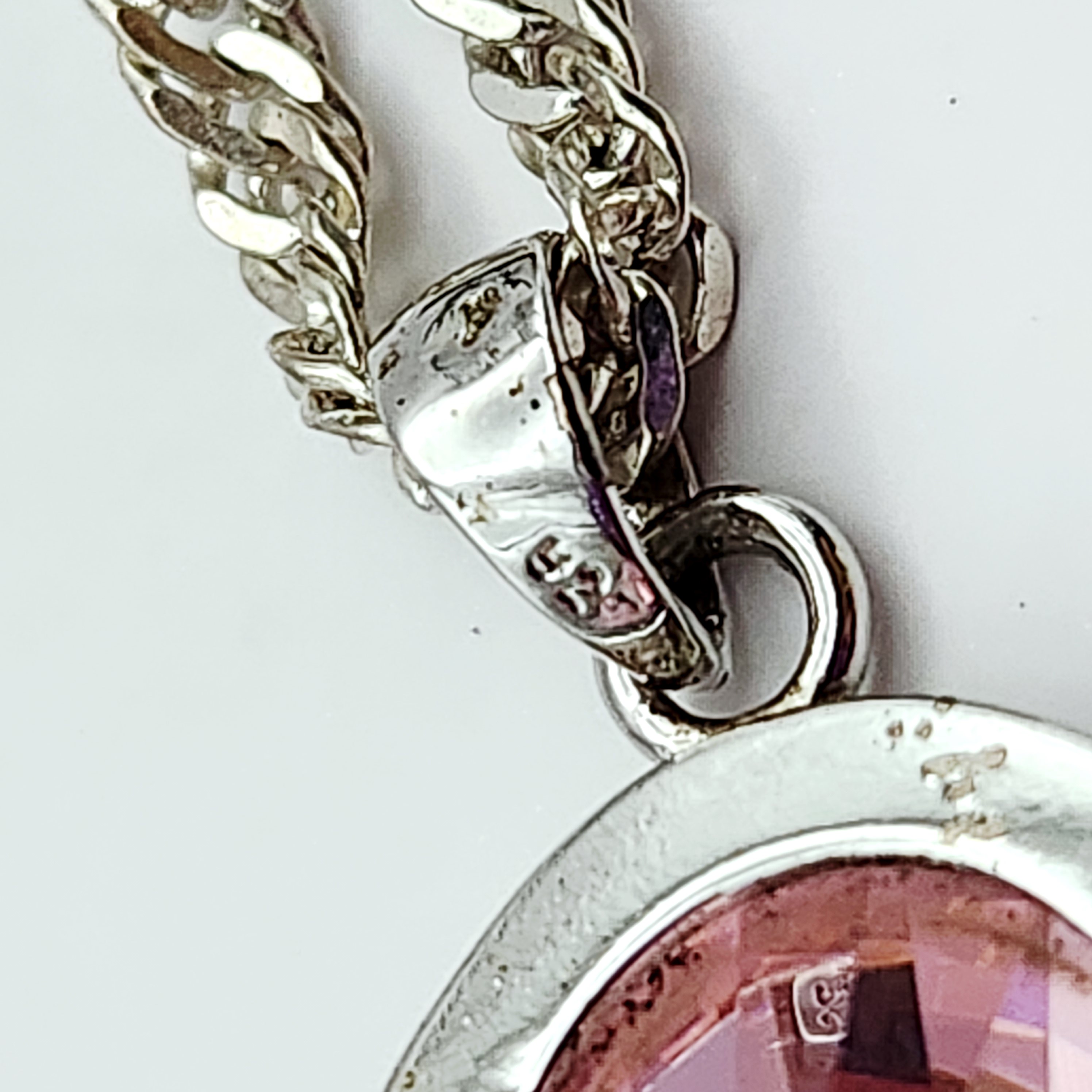 Sterling Pink Zircon Necklace 8.1 Grams