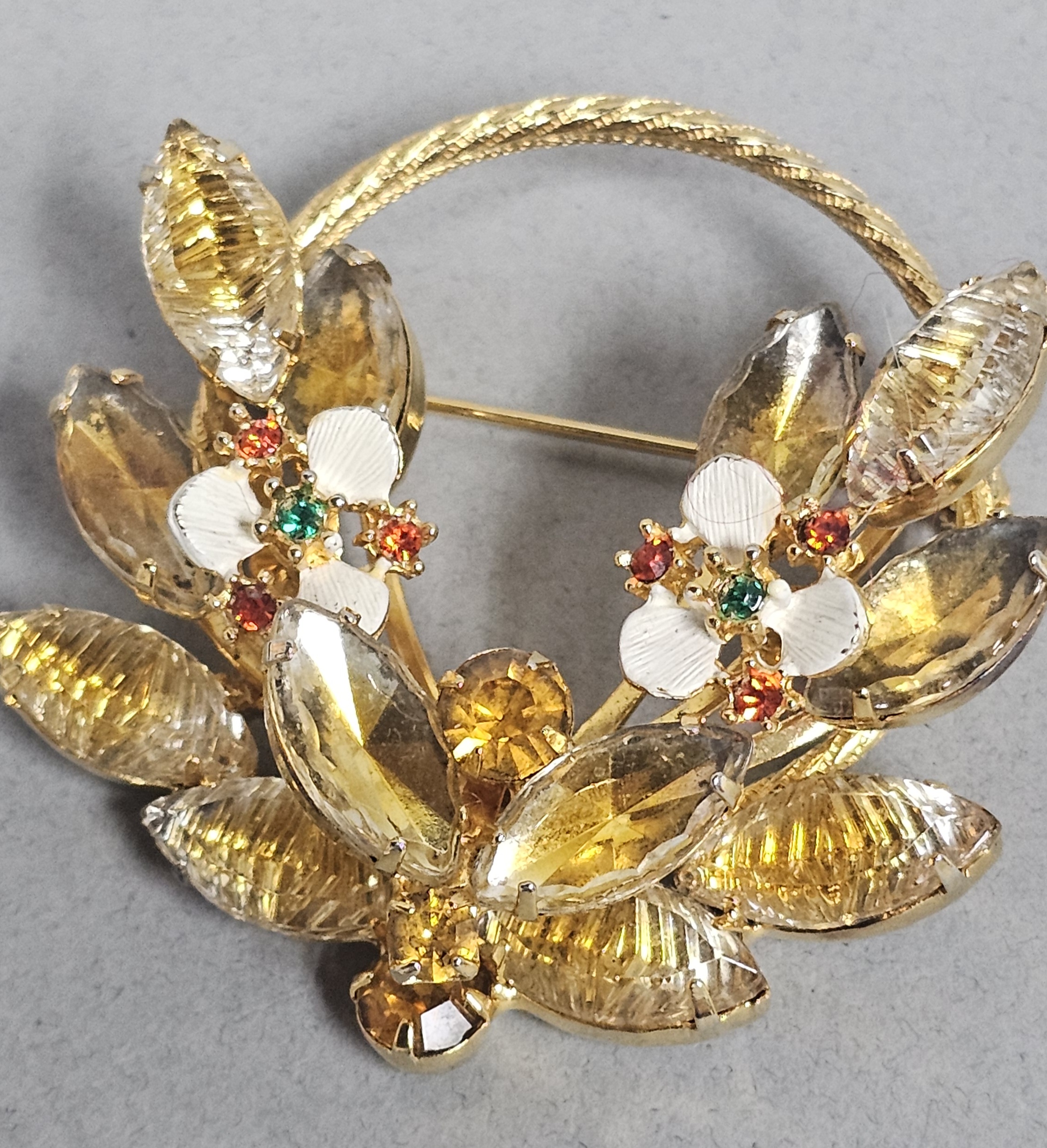Mid-Century Amber and Enamel Demi-Parure