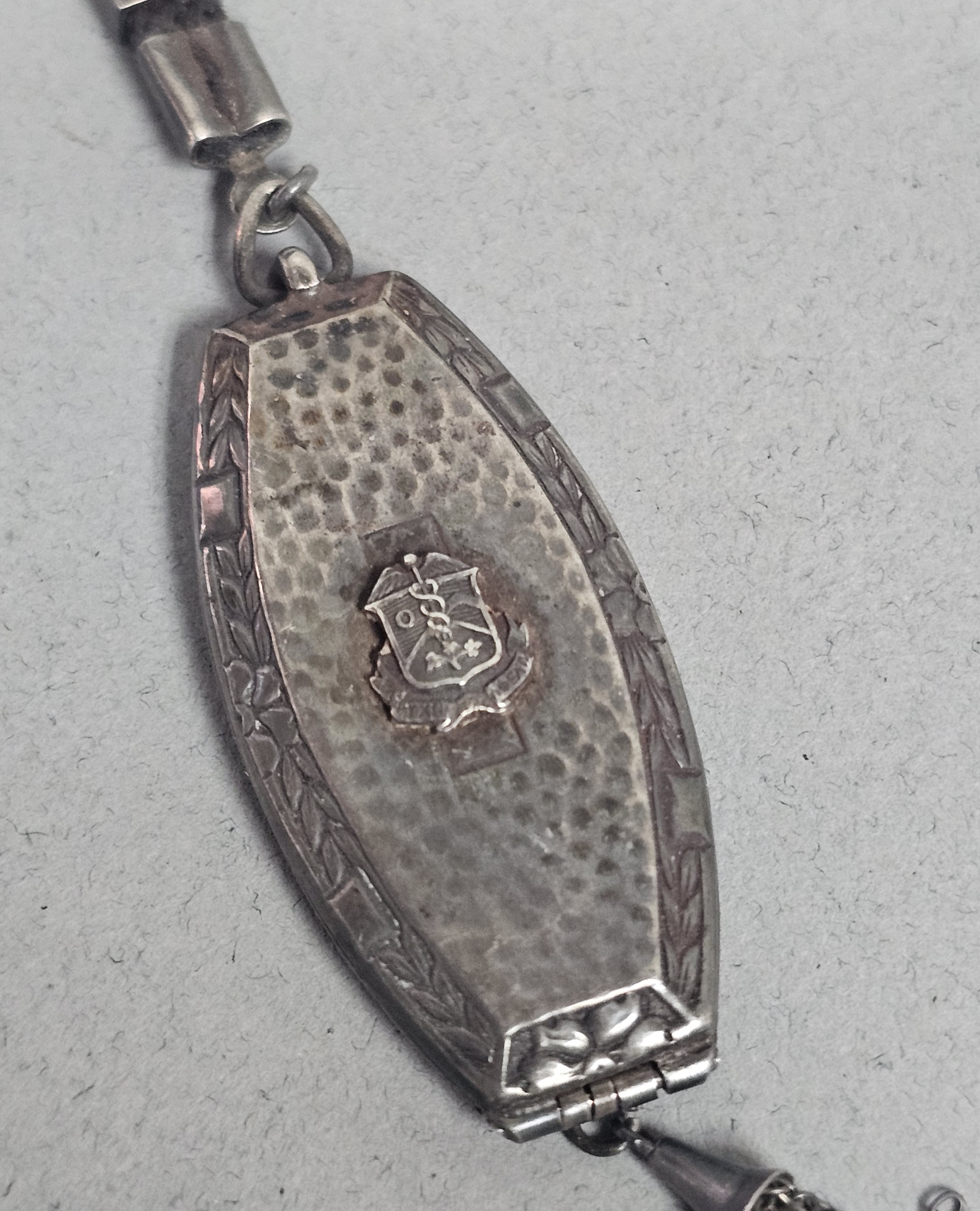 Art Deco Sterling Medical Locket 8.1 Grams