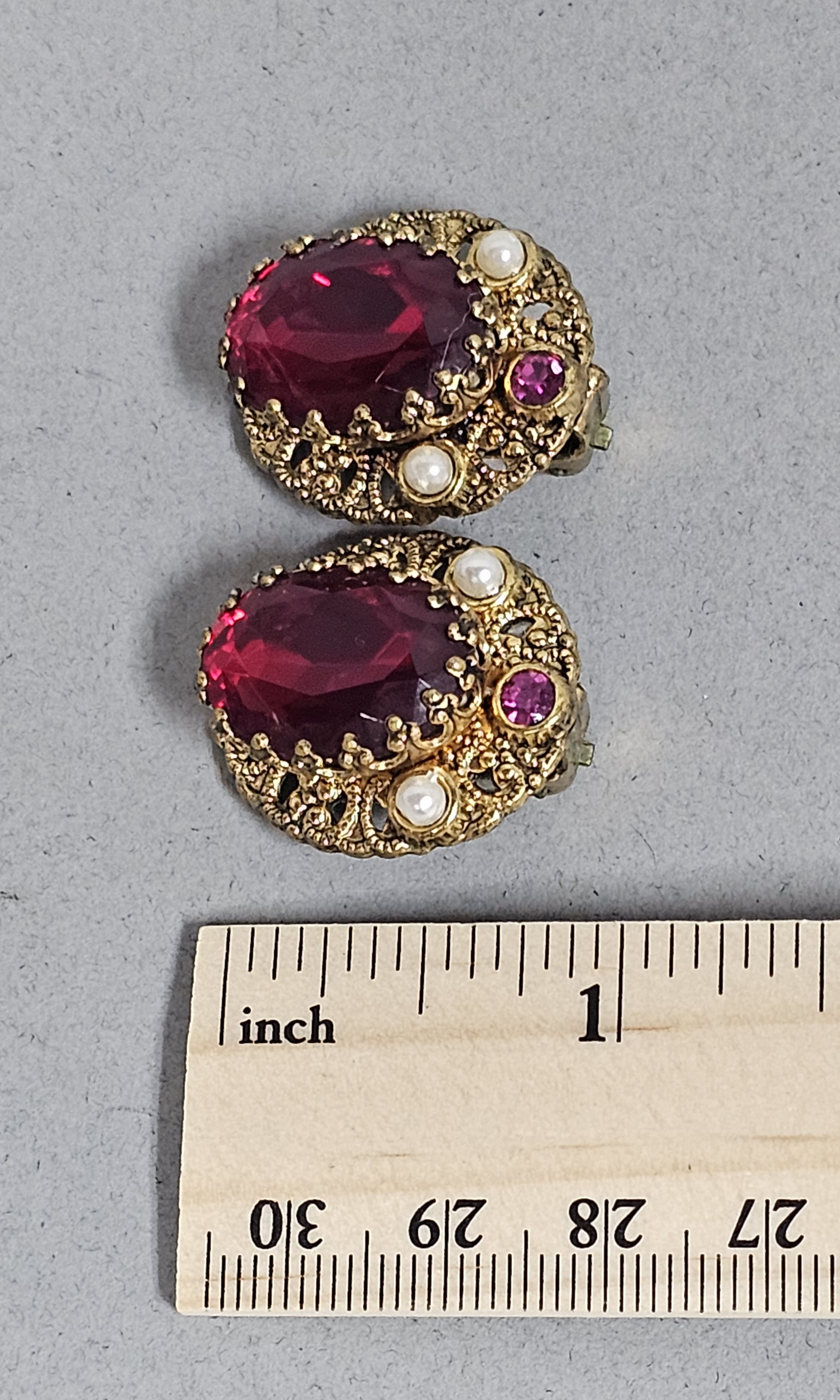 West German Red Glass Earrings