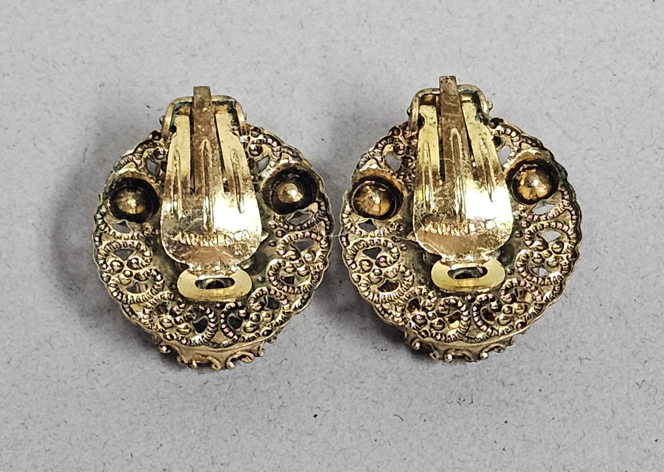 West German Red Glass Earrings