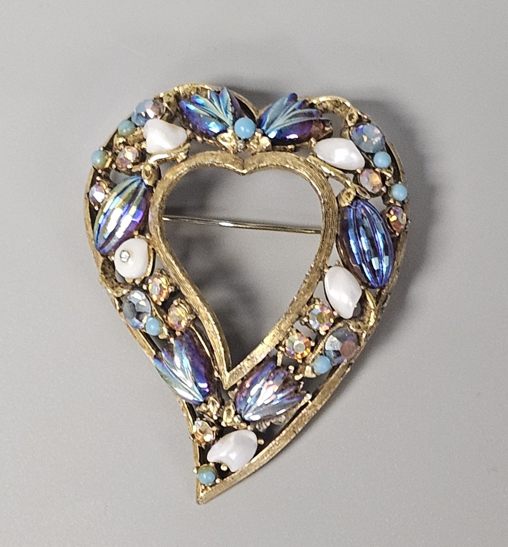 Florenza Multi-Stone Heart Brooch