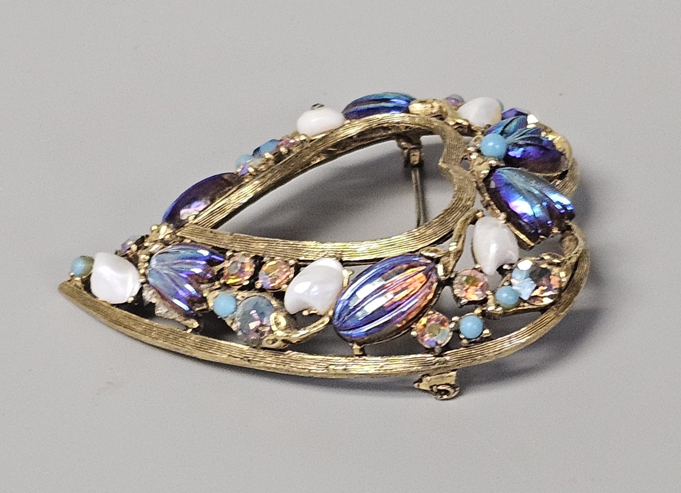 Florenza Multi-Stone Heart Brooch