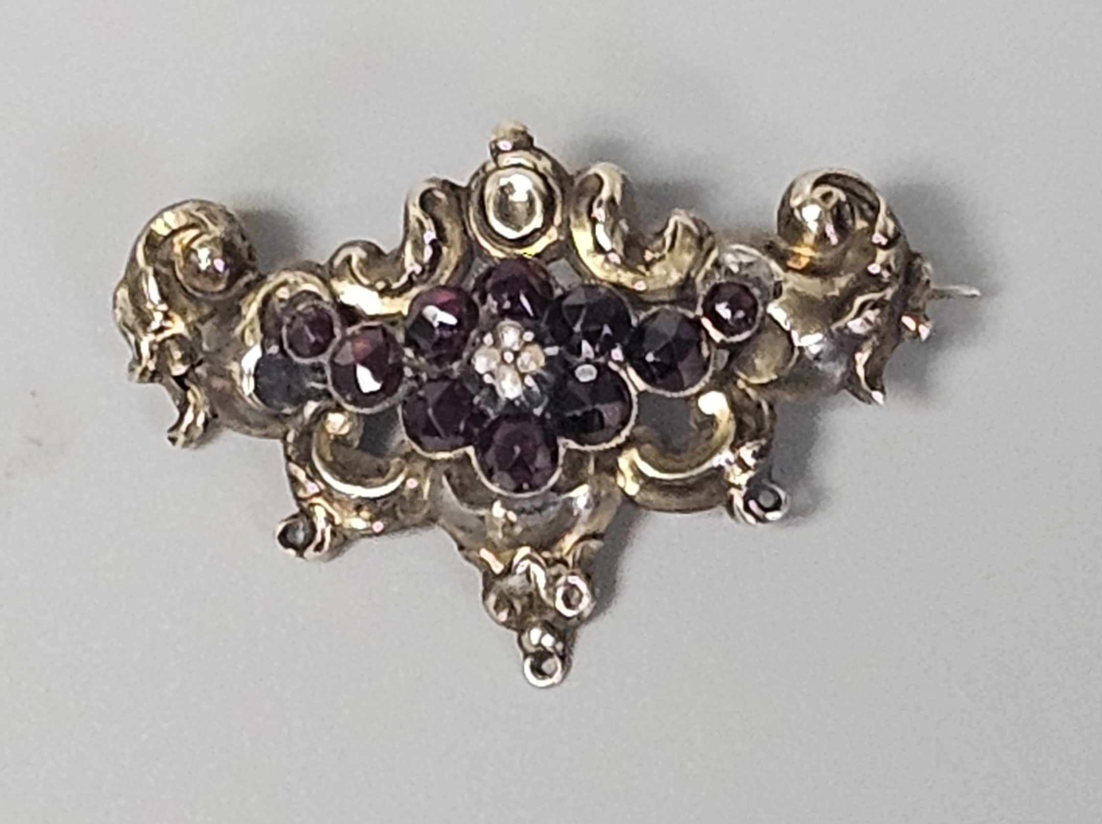 Bohemian Garnet and Pearl Pendant-Brooch