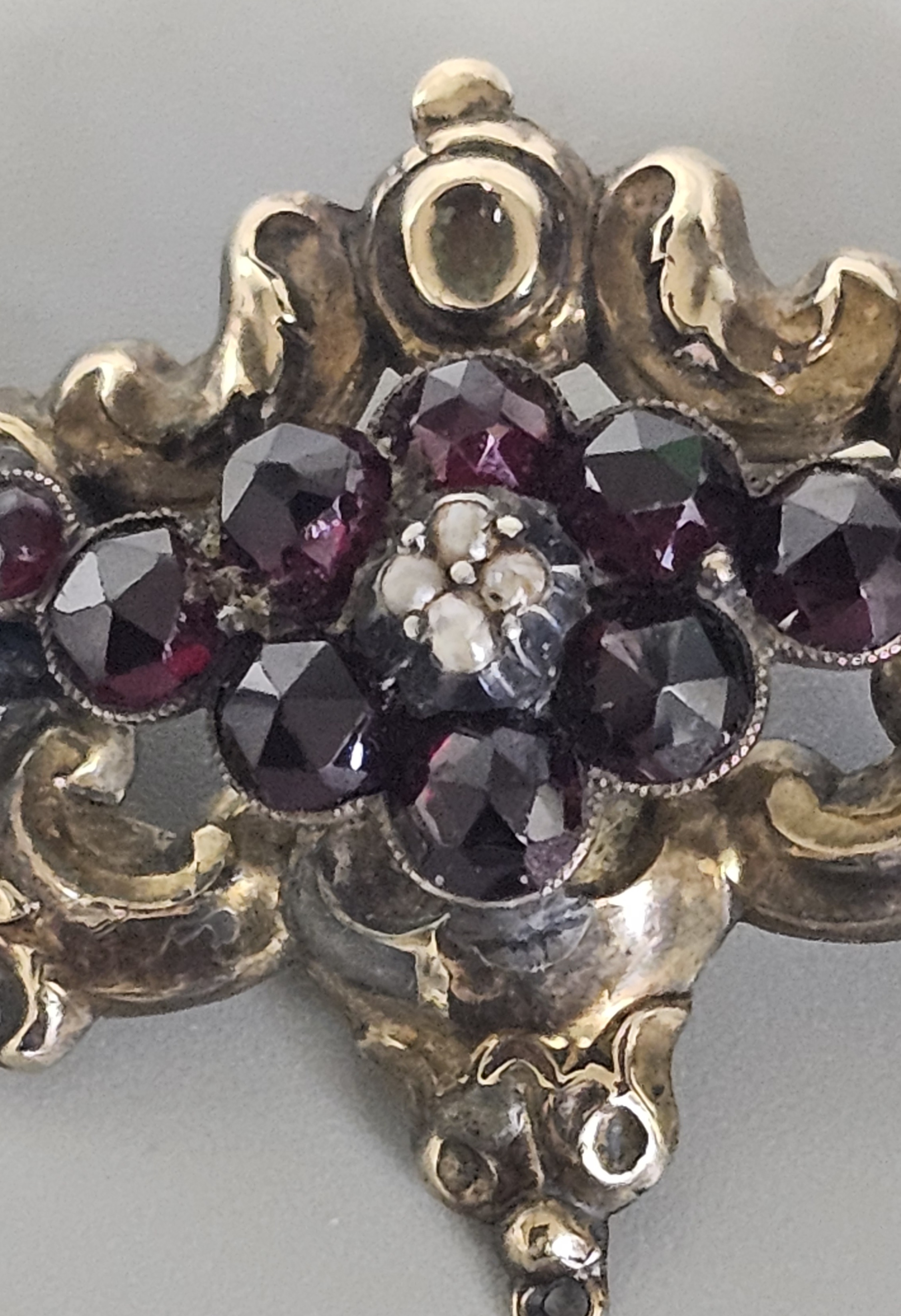 Bohemian Garnet and Pearl Pendant-Brooch