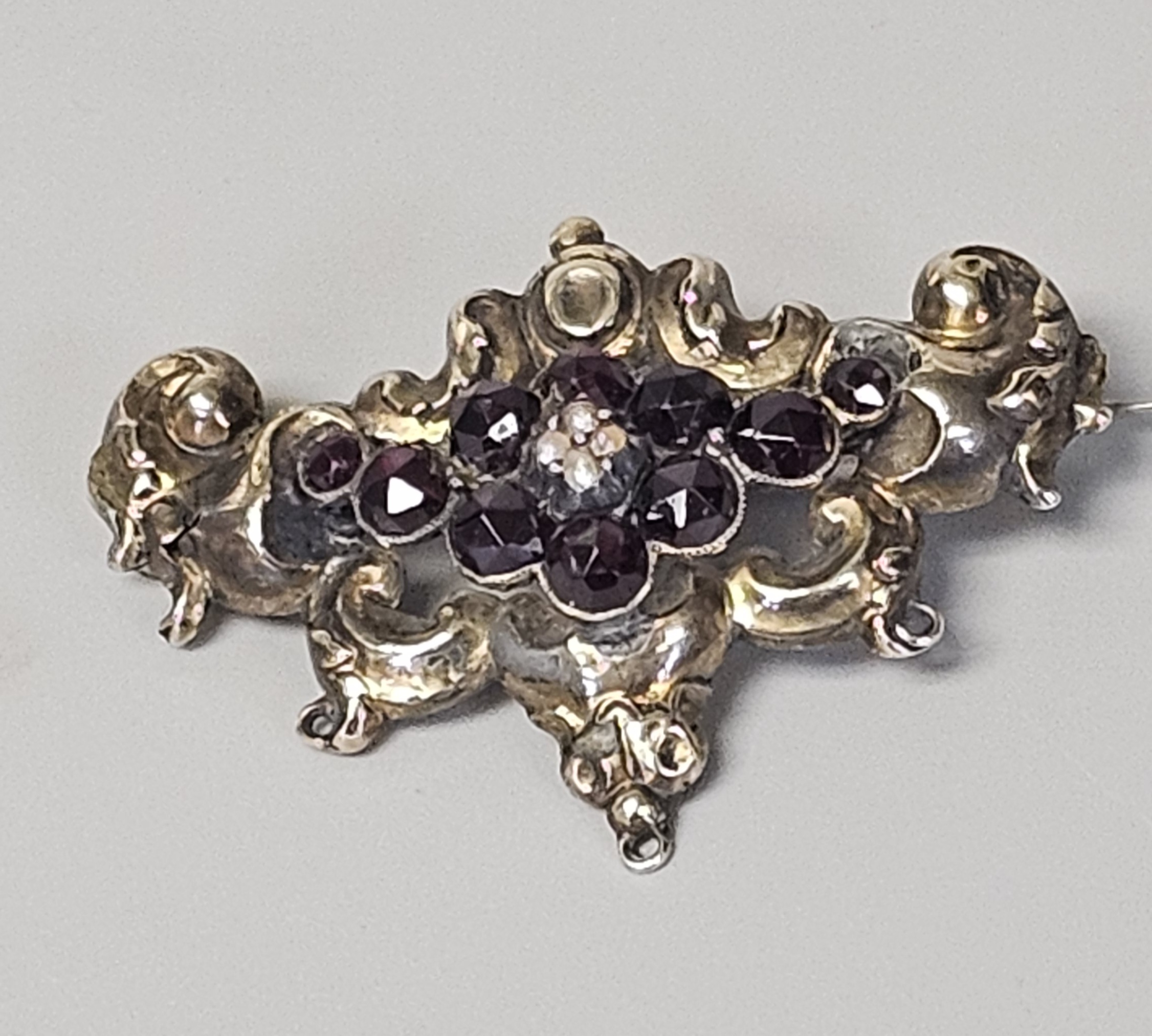 Bohemian Garnet and Pearl Pendant-Brooch