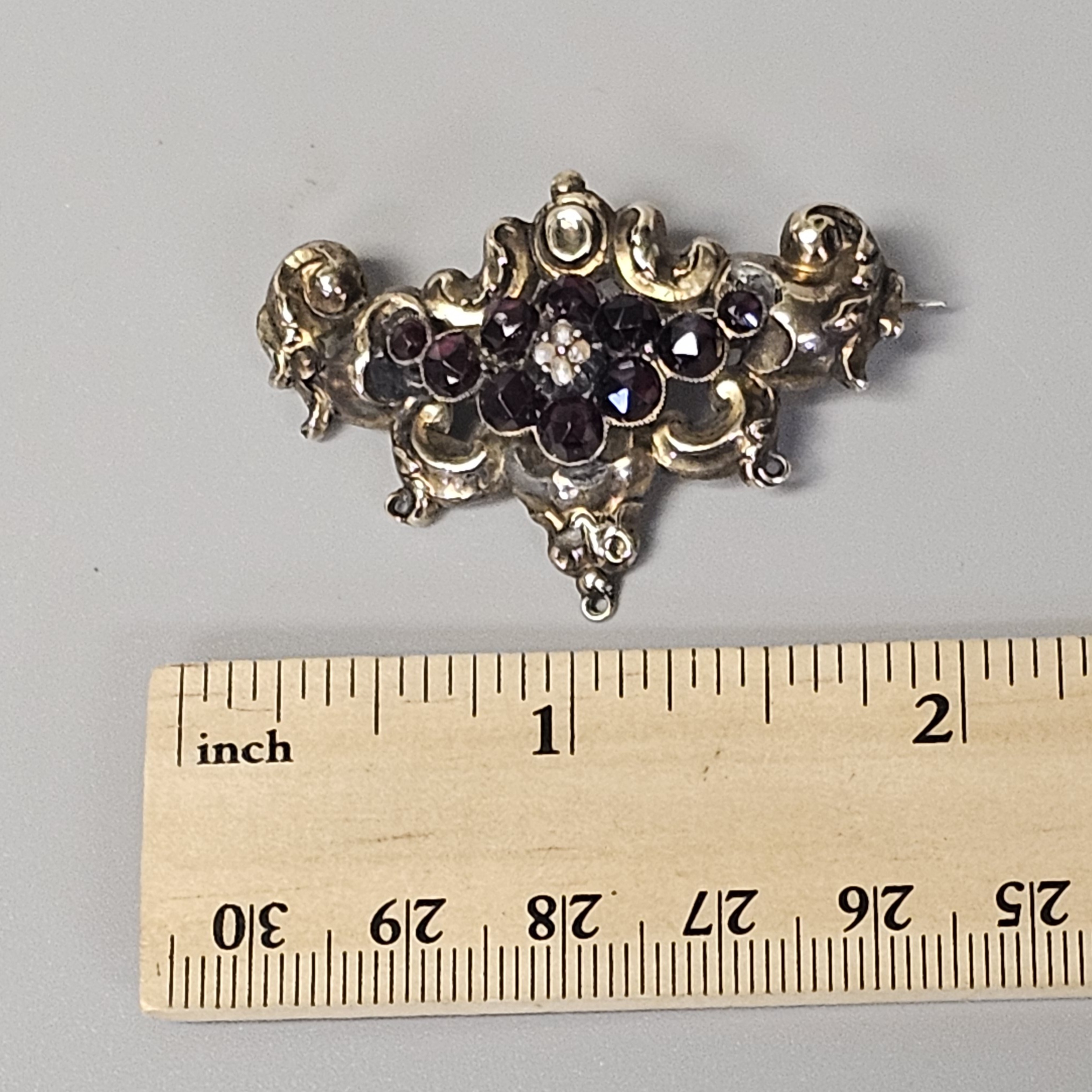 Bohemian Garnet and Pearl Pendant-Brooch