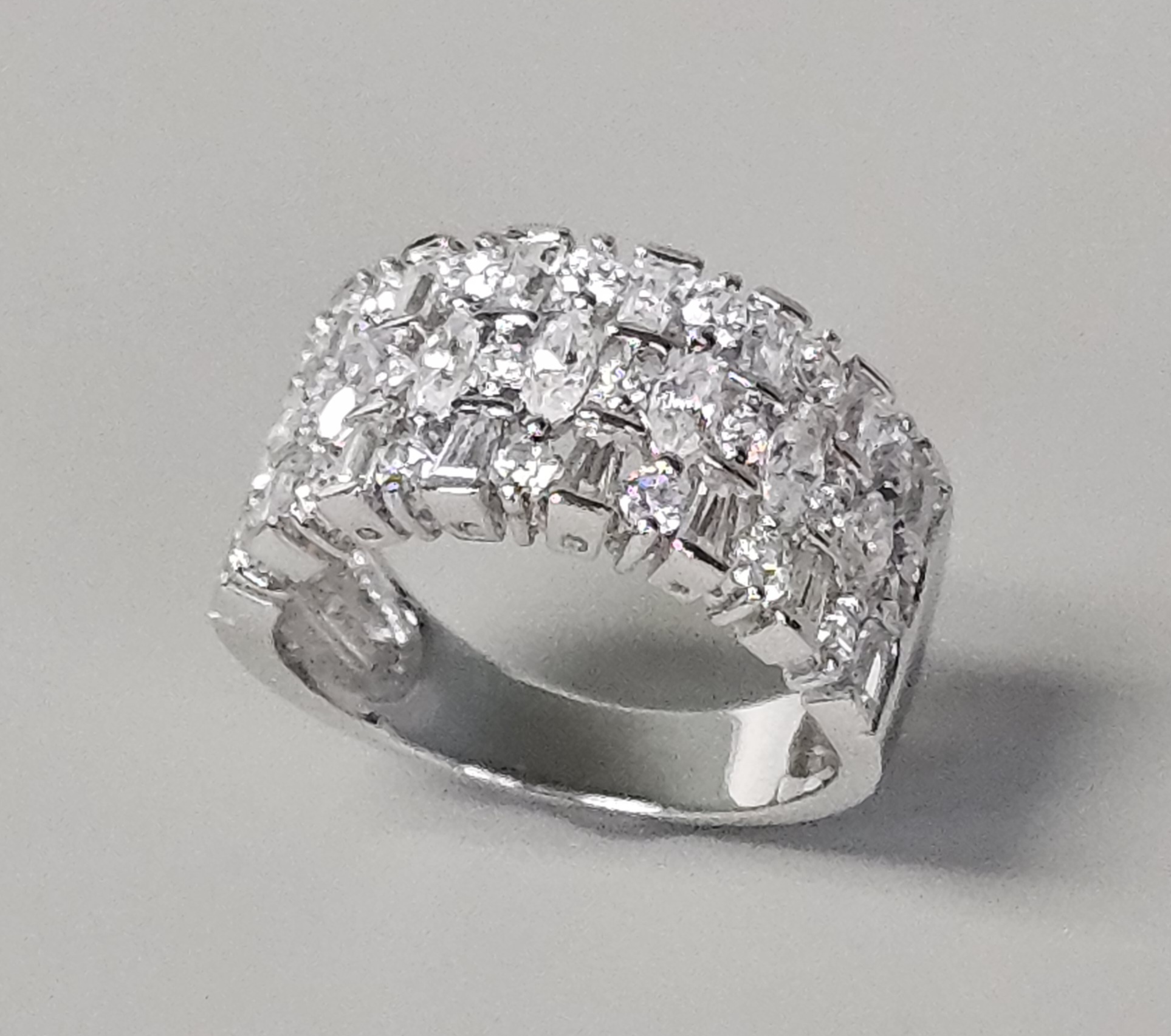 Sterling Silver Cubic Zirconia Cocktail Ring
