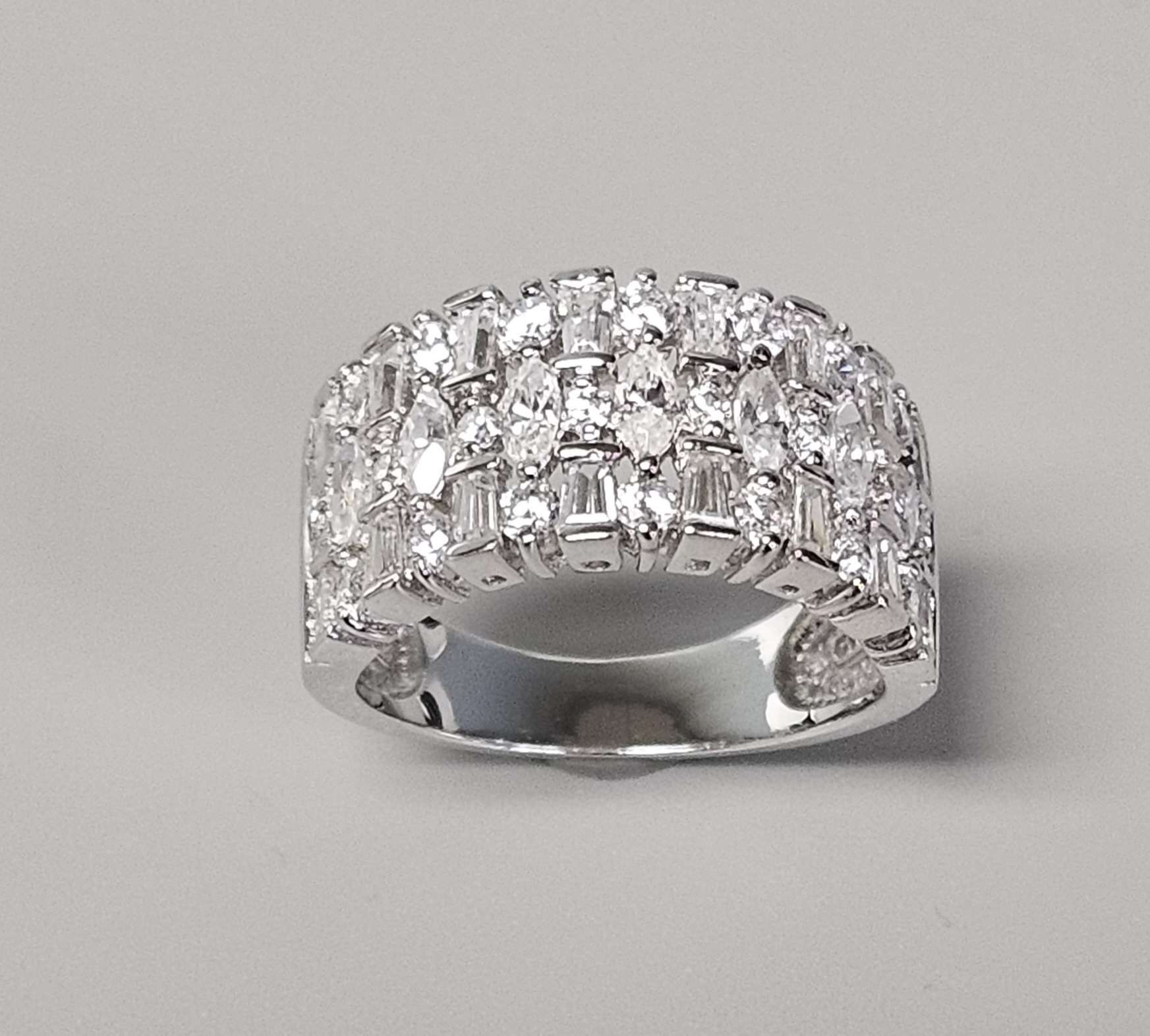 Sterling Silver Cubic Zirconia Cocktail Ring