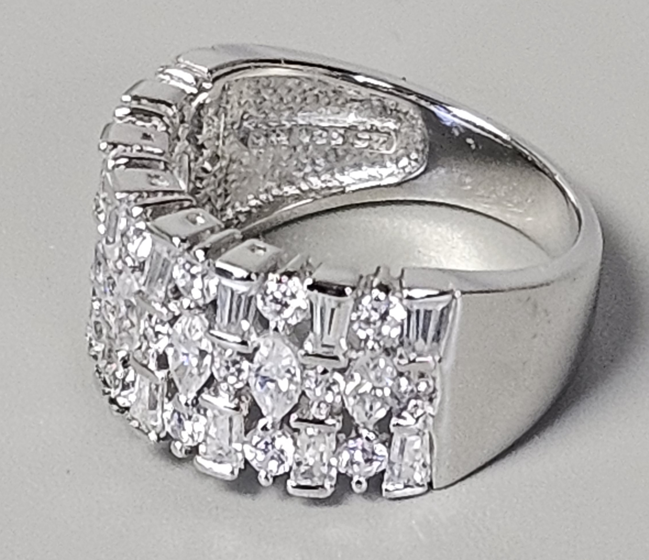 Sterling Silver Cubic Zirconia Cocktail Ring