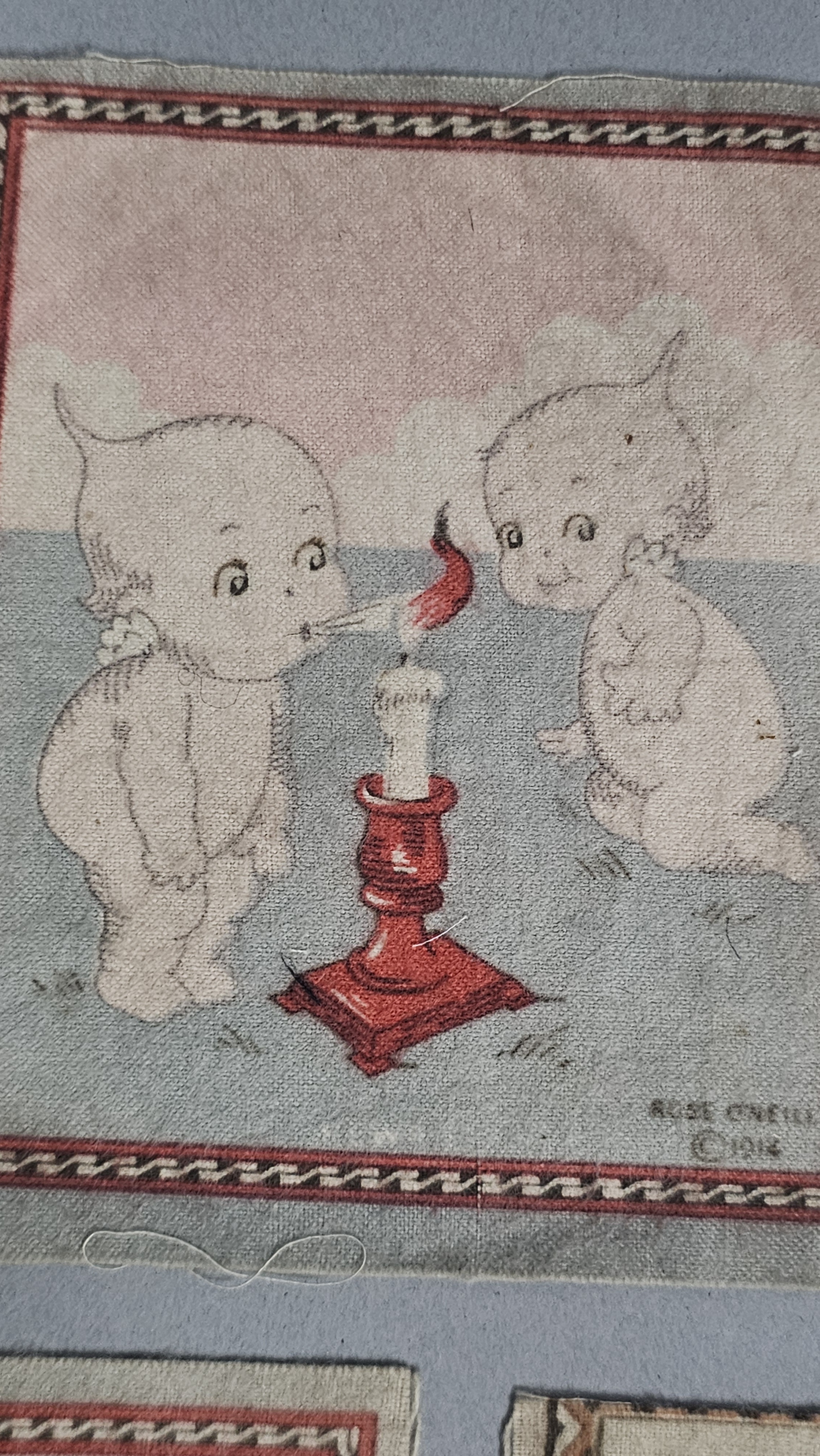 Trio of 1914 Rose O'Neill Kewpie Tobacco Flannels