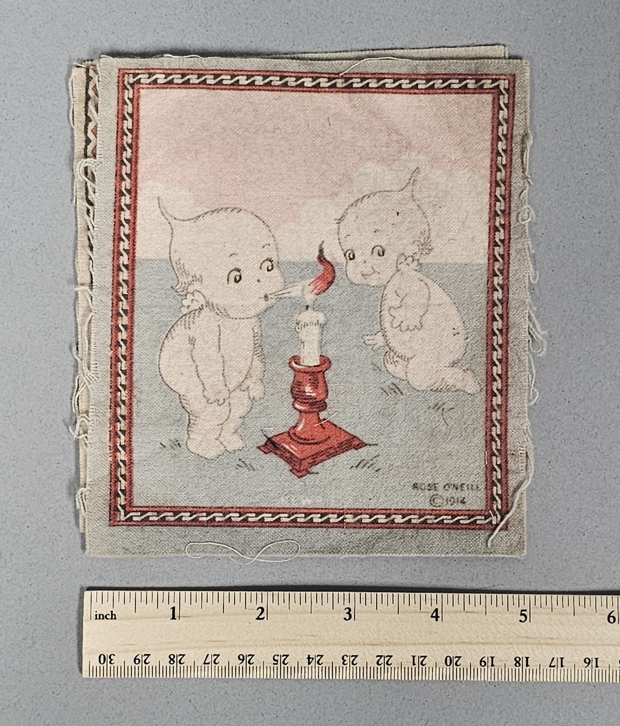 Trio of 1914 Rose O'Neill Kewpie Tobacco Flannels
