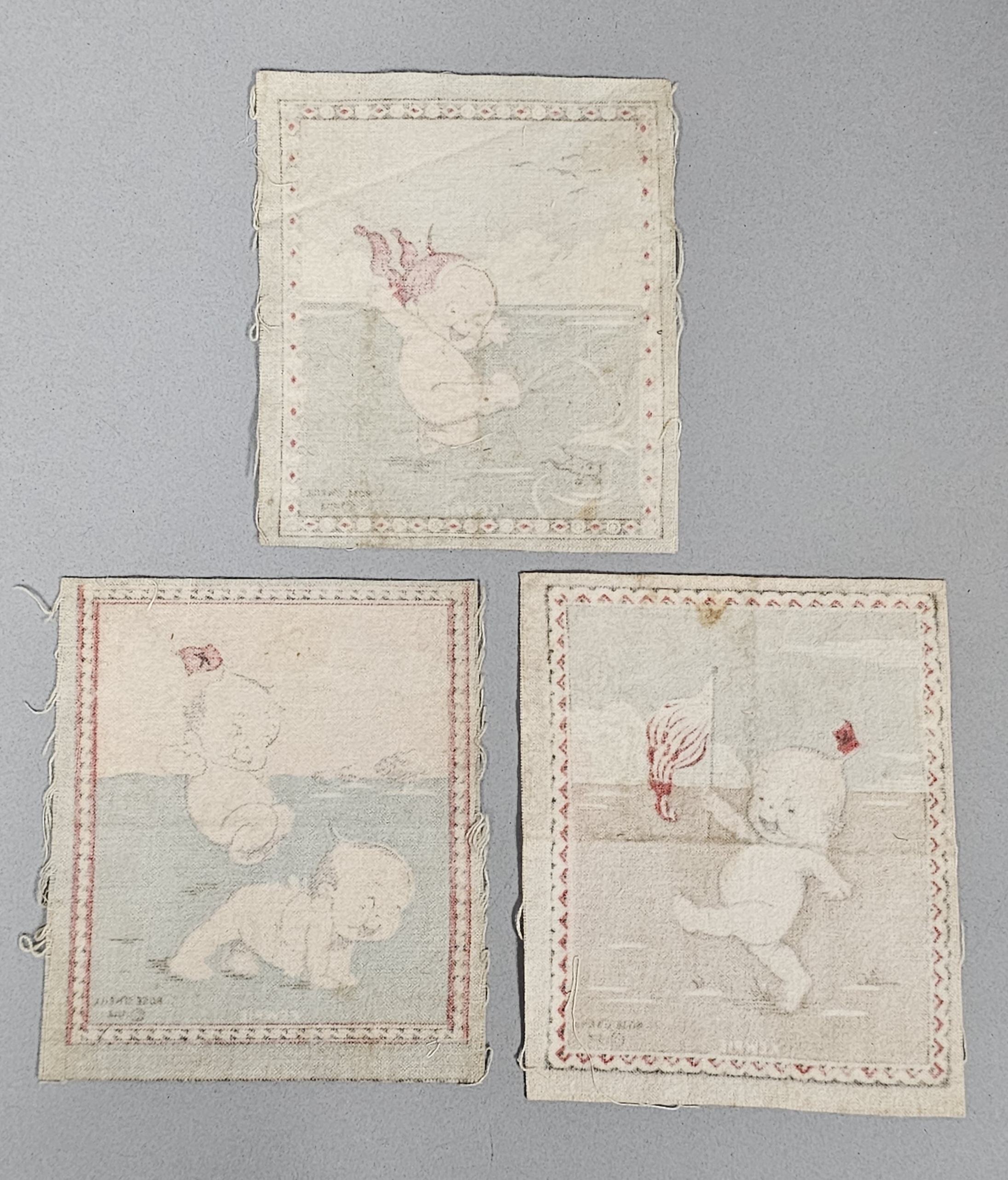 Three Rose O'Neill Kewpie Tobacco Flannels