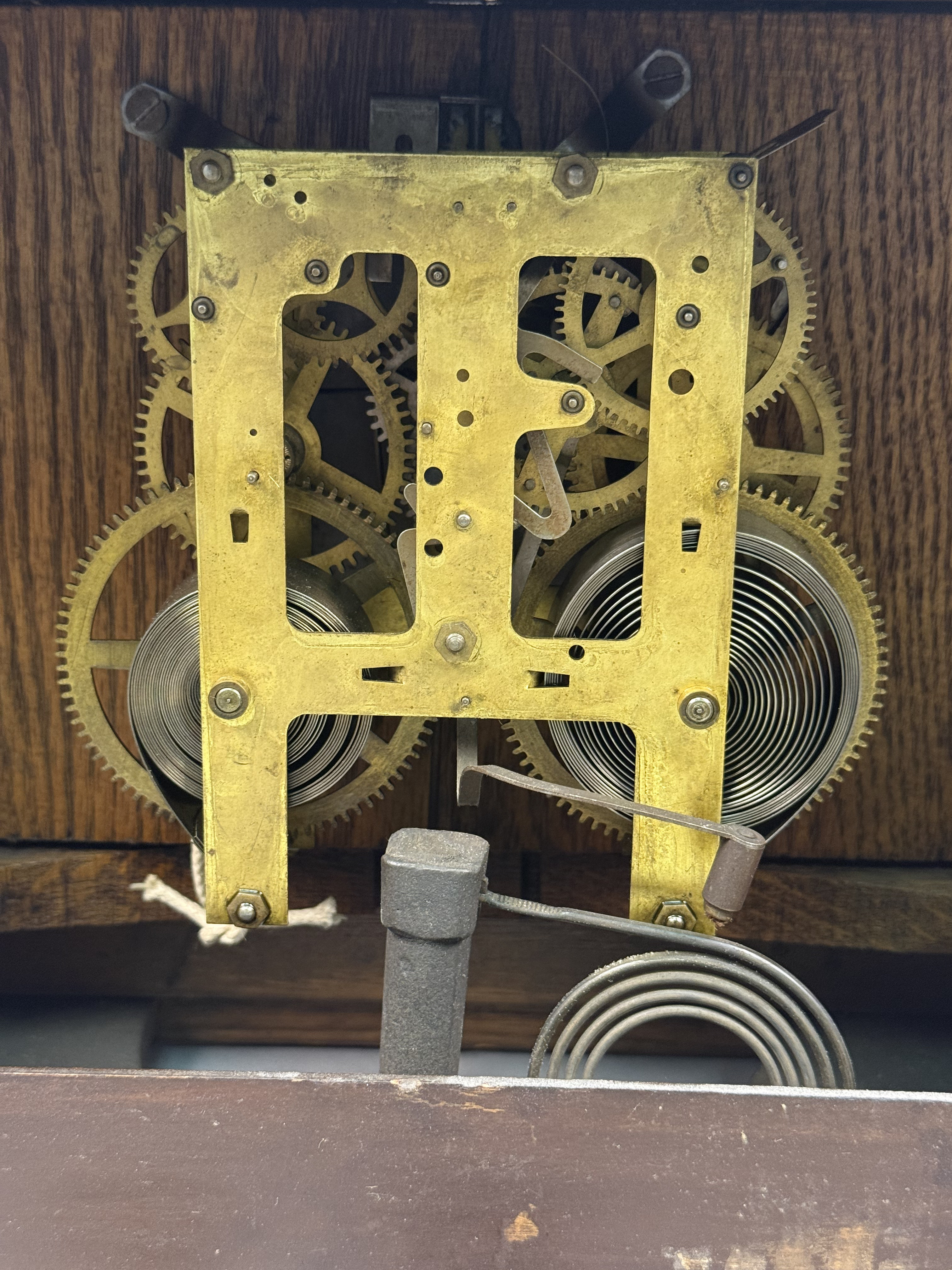 Ingraham Architectural Wood Mantel Clock