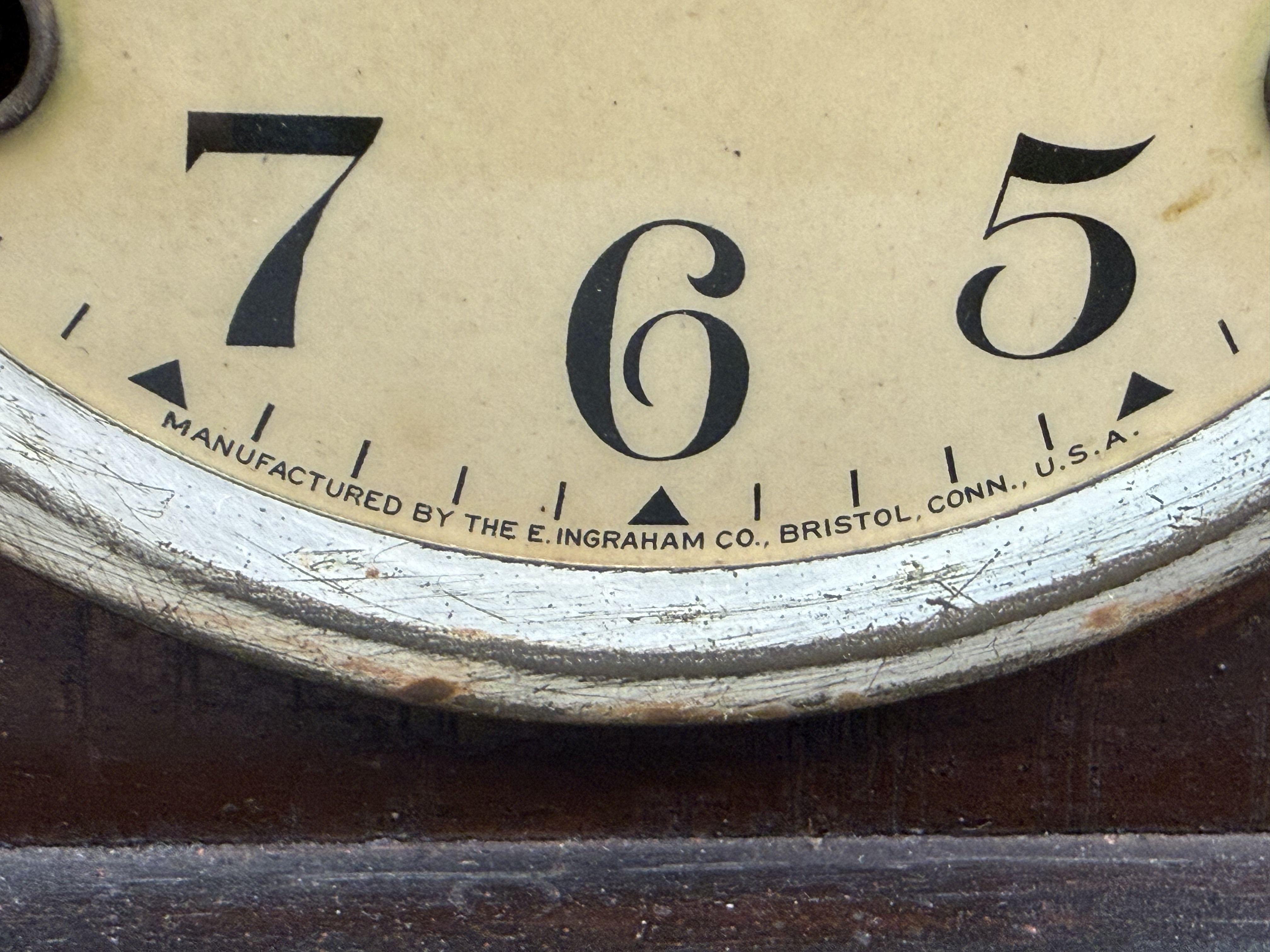 Ingraham Architectural Wood Mantel Clock