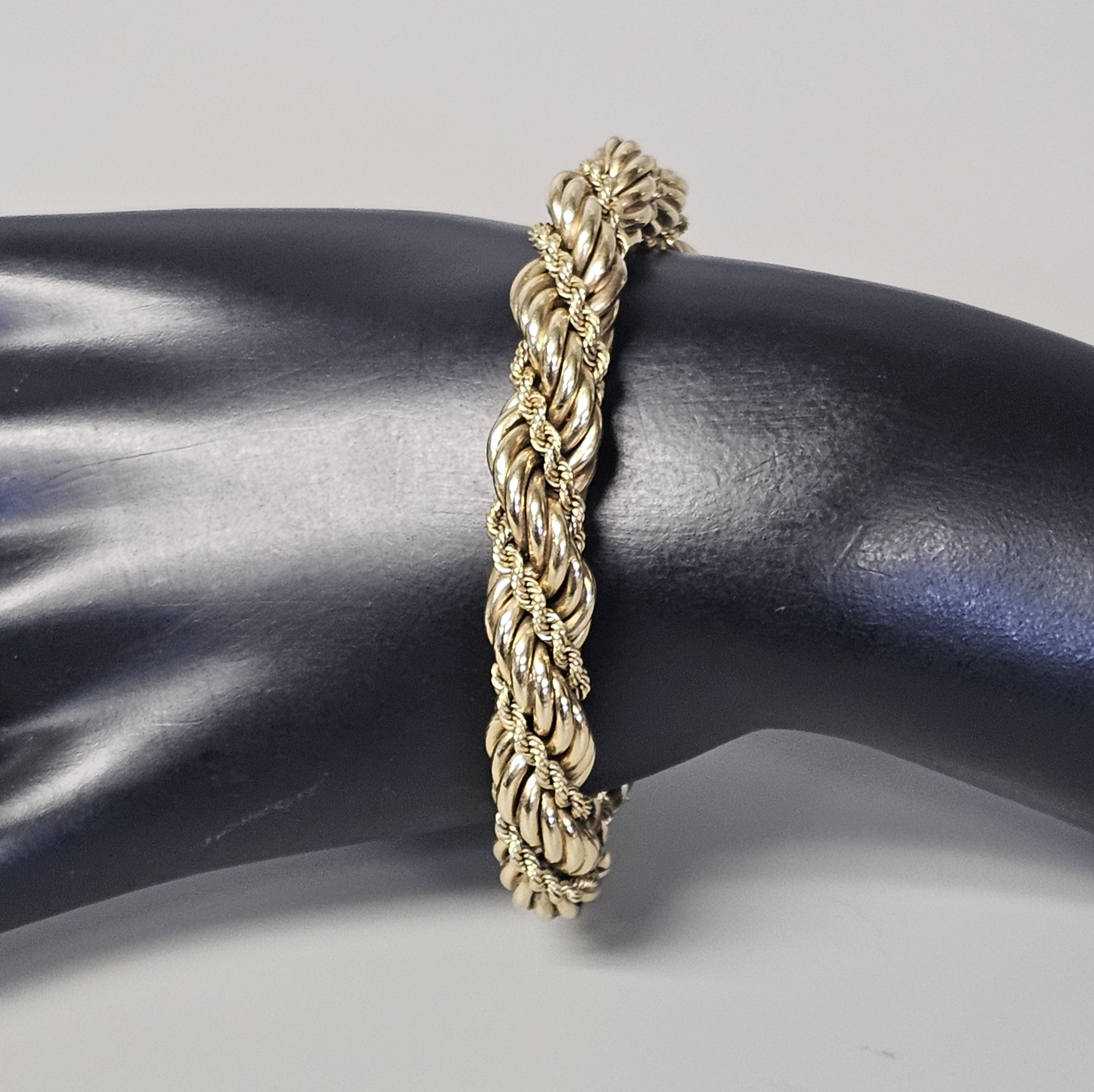 Heavy 14K Gold Rope Bracelet 29.5 Grams