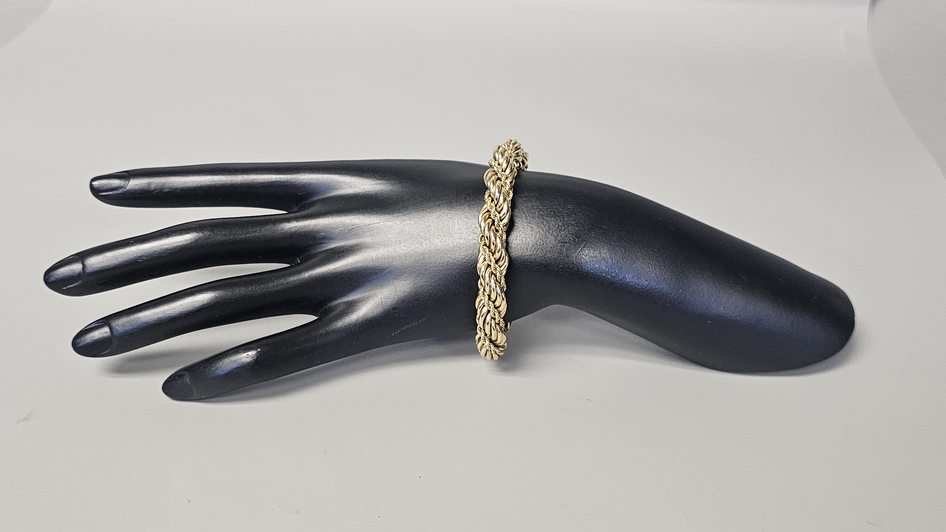 Heavy 14K Gold Rope Bracelet 29.5 Grams