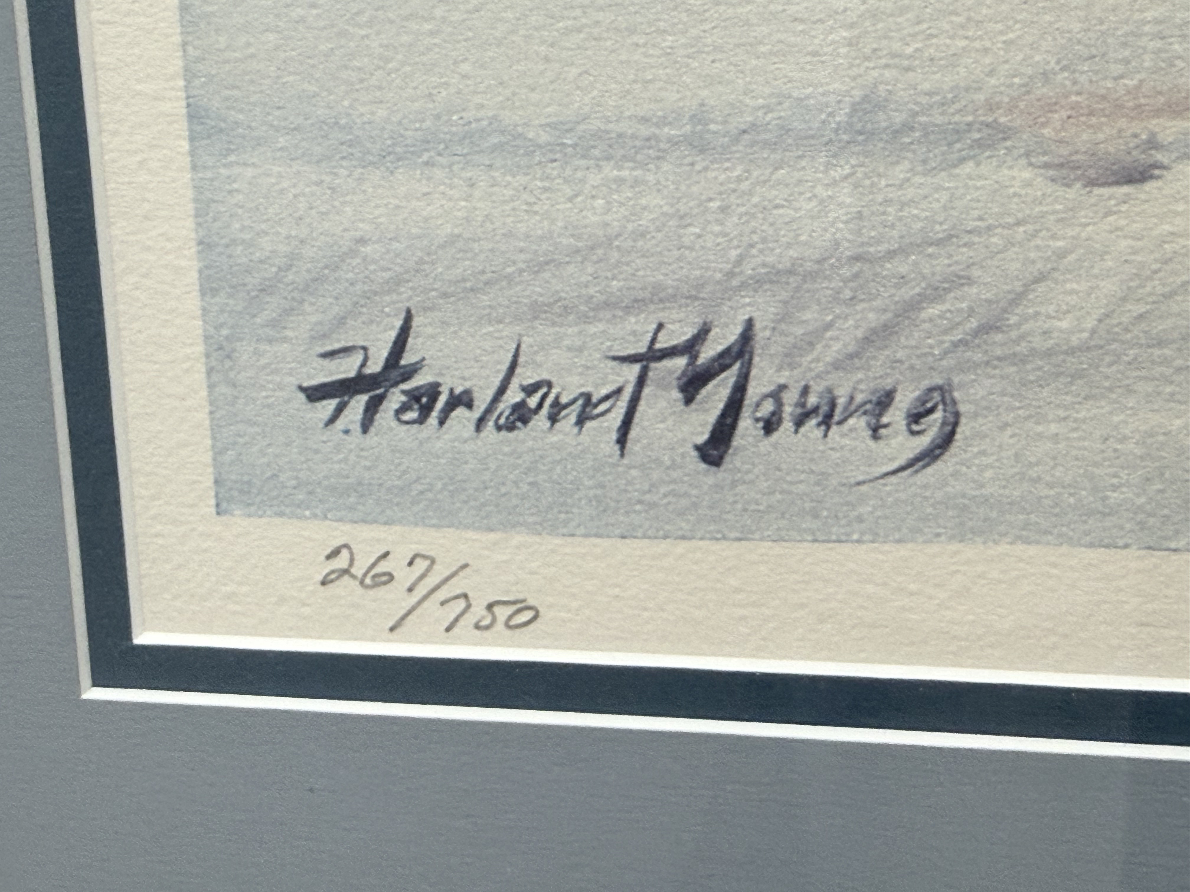 Harland Young Tired a ridin Lithograph