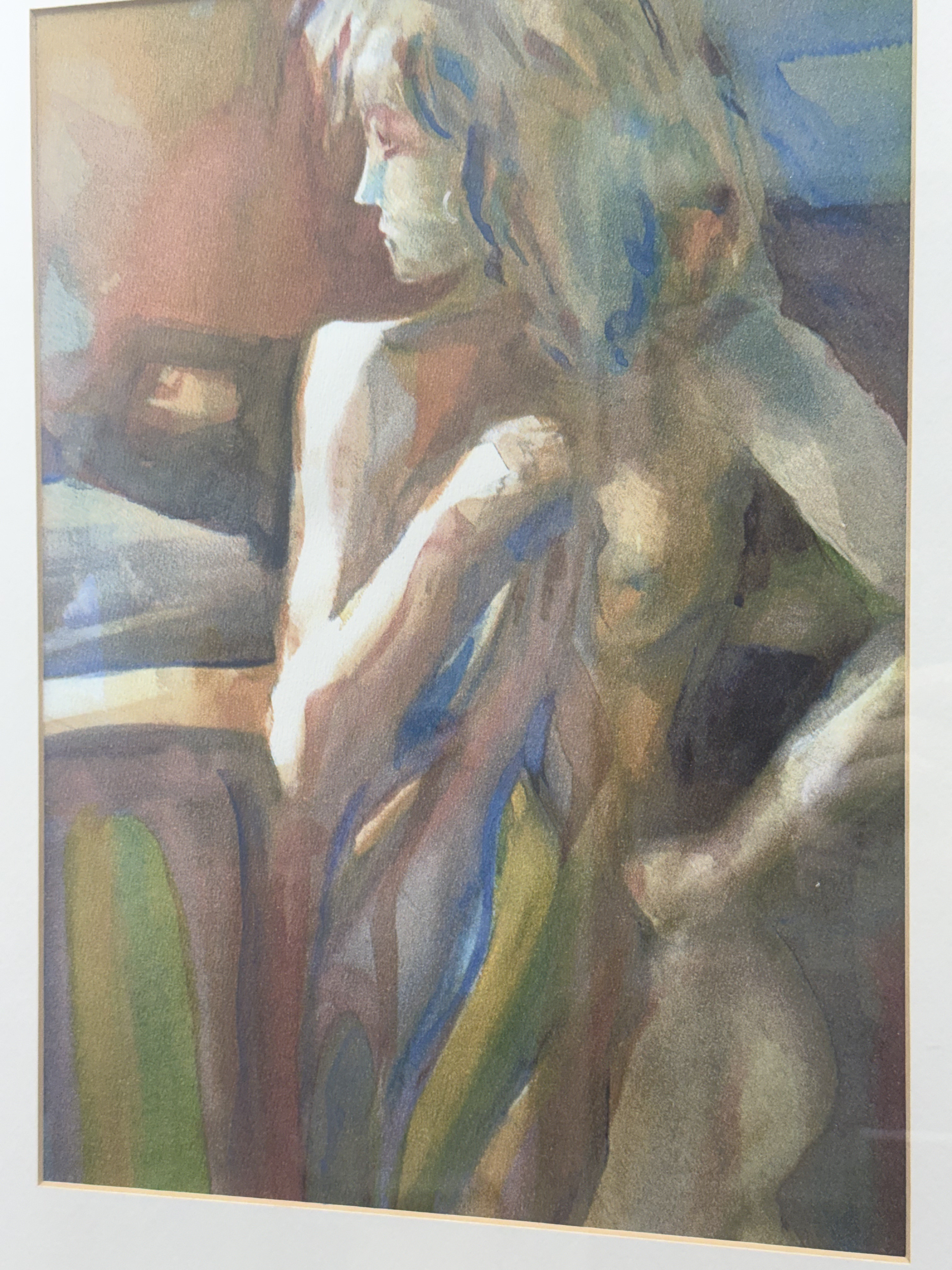 20th Century Modernist Nude Watercolor