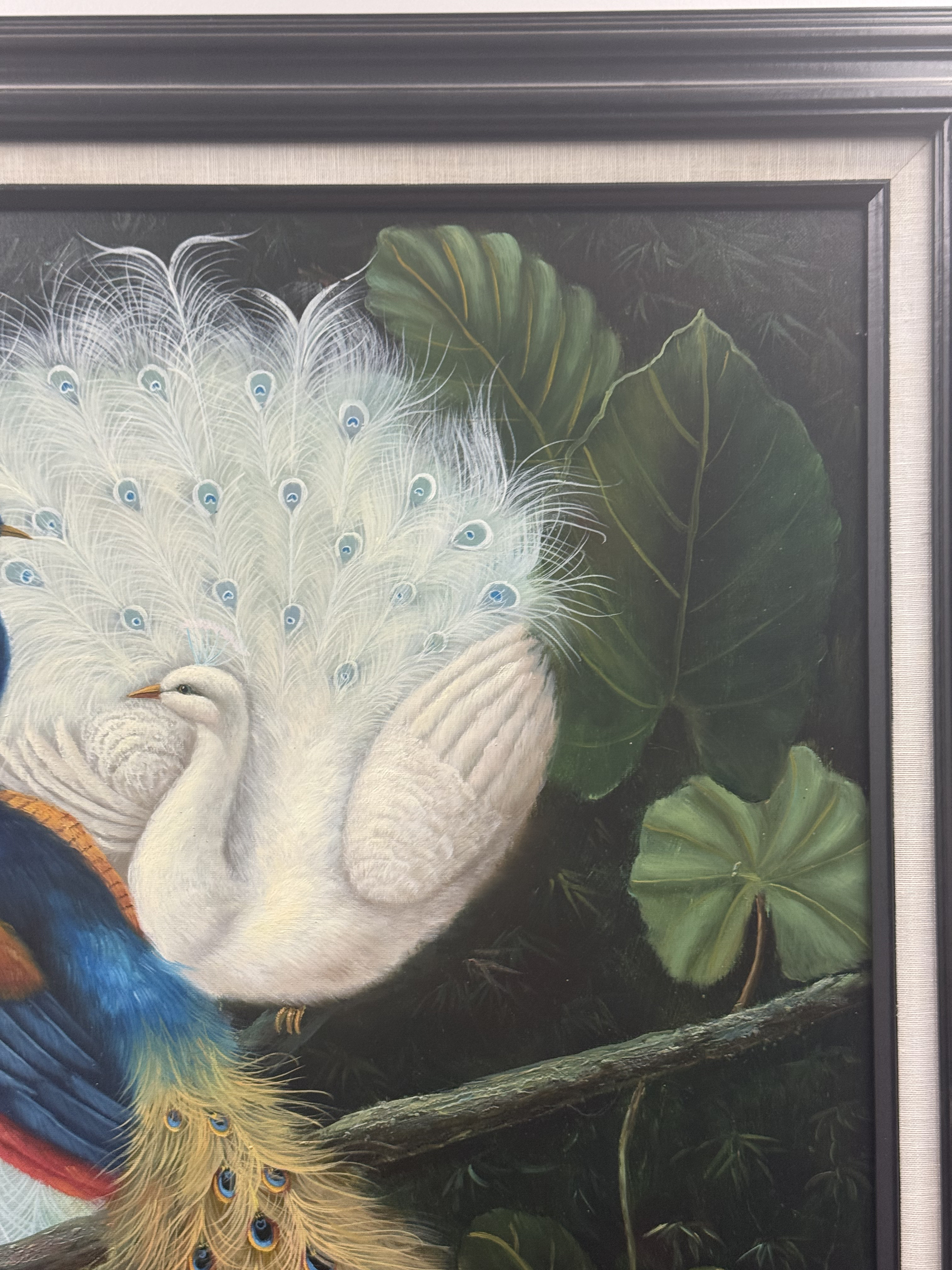 Chinese School Peacock Oil Painting