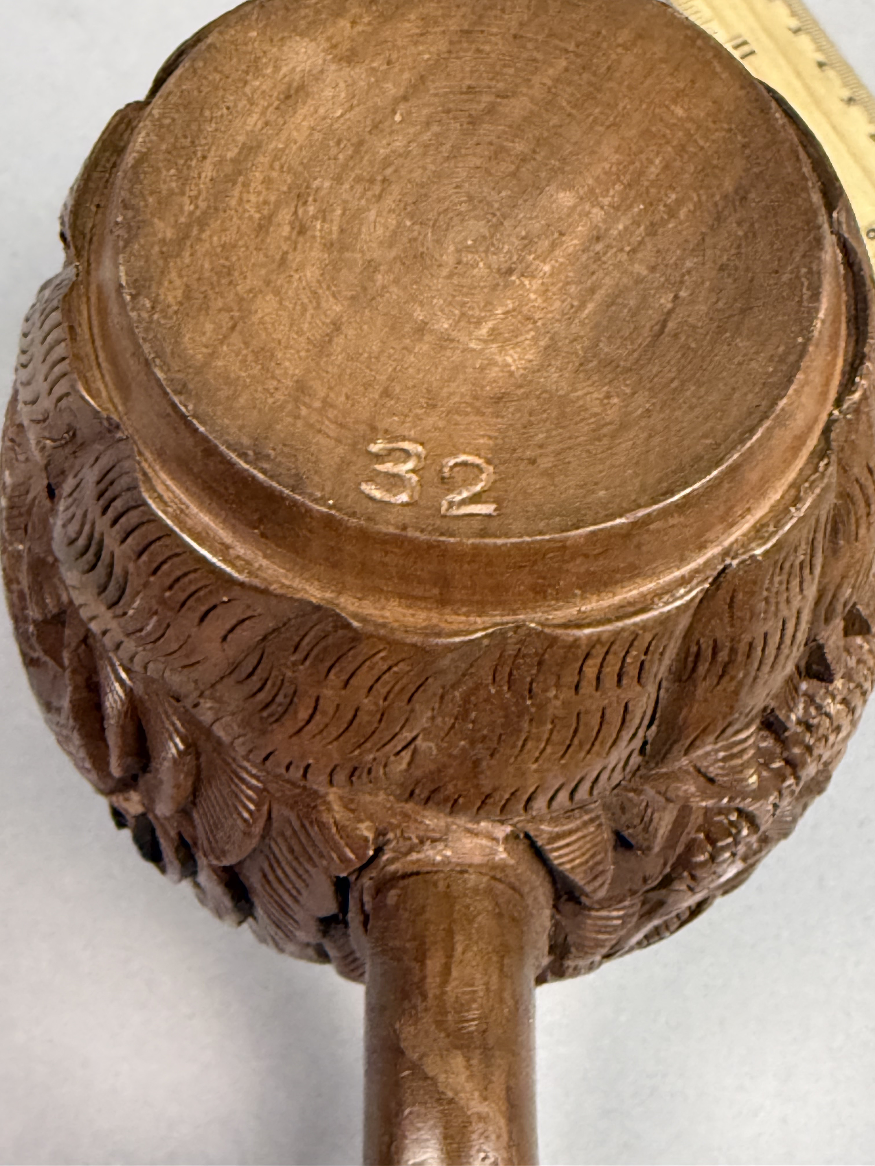 Carved Wood Deer Motif Tankard