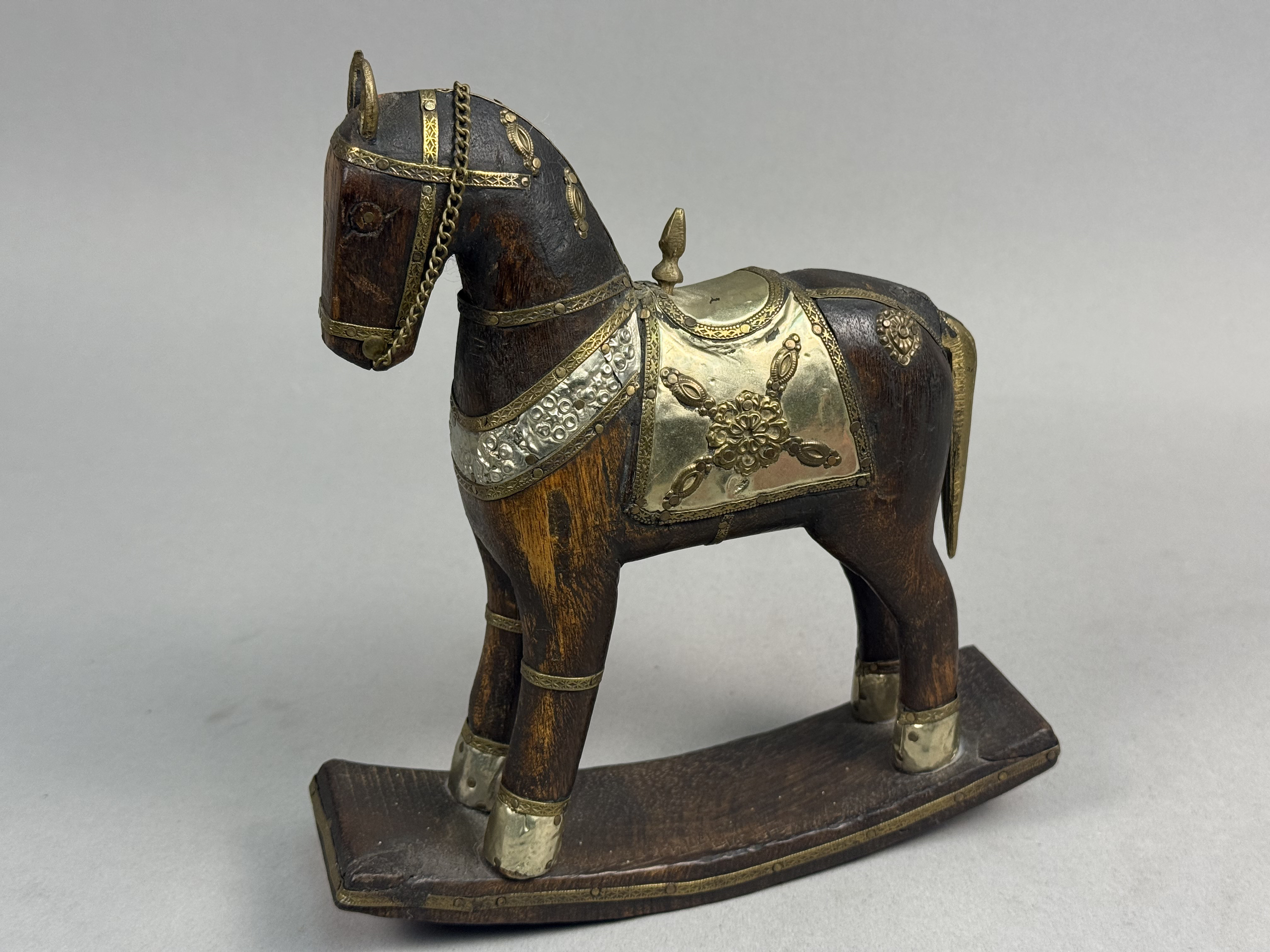 Indian Hand-Carved Wood Rocking Horse