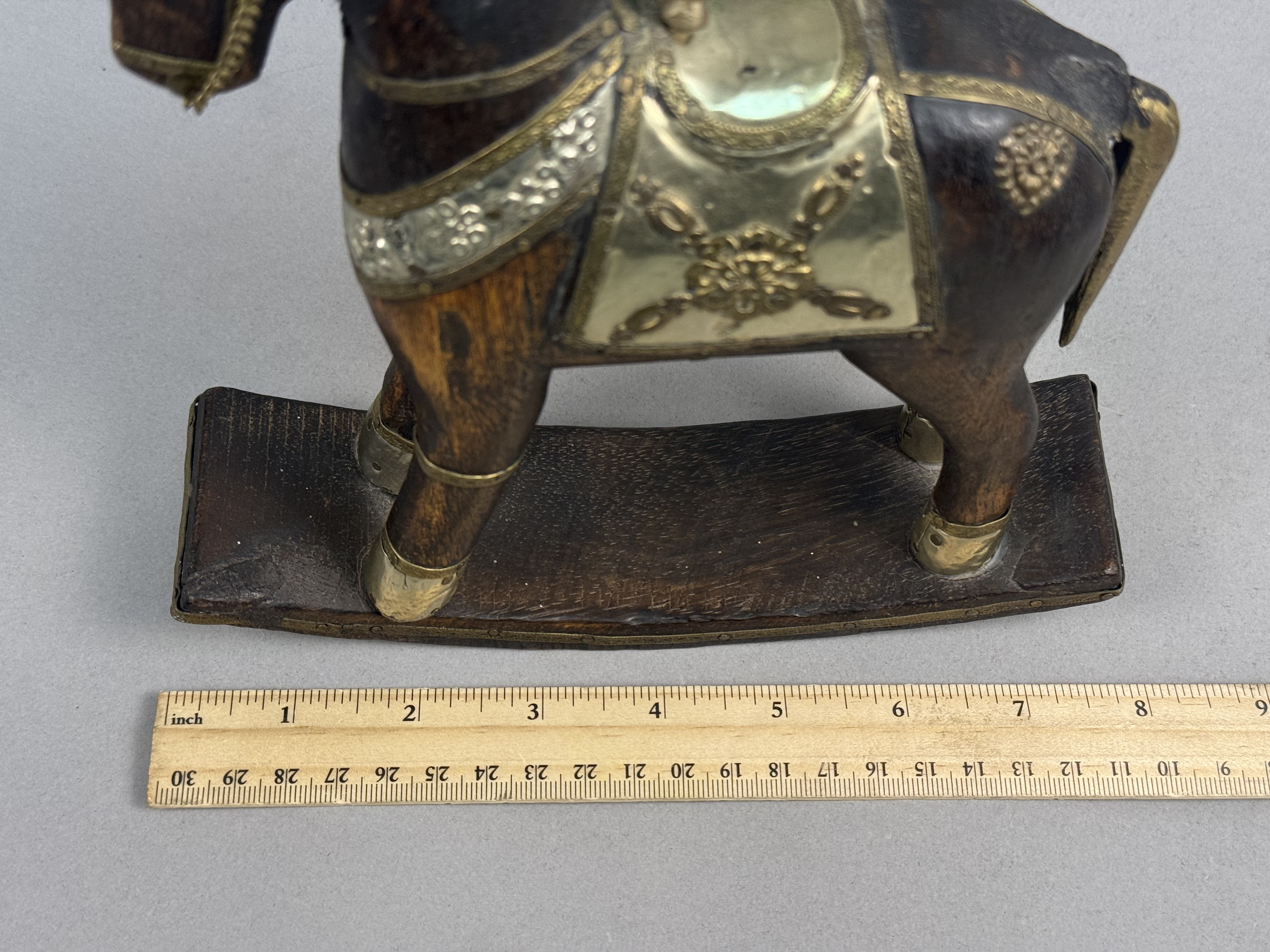 Indian Hand-Carved Wood Rocking Horse