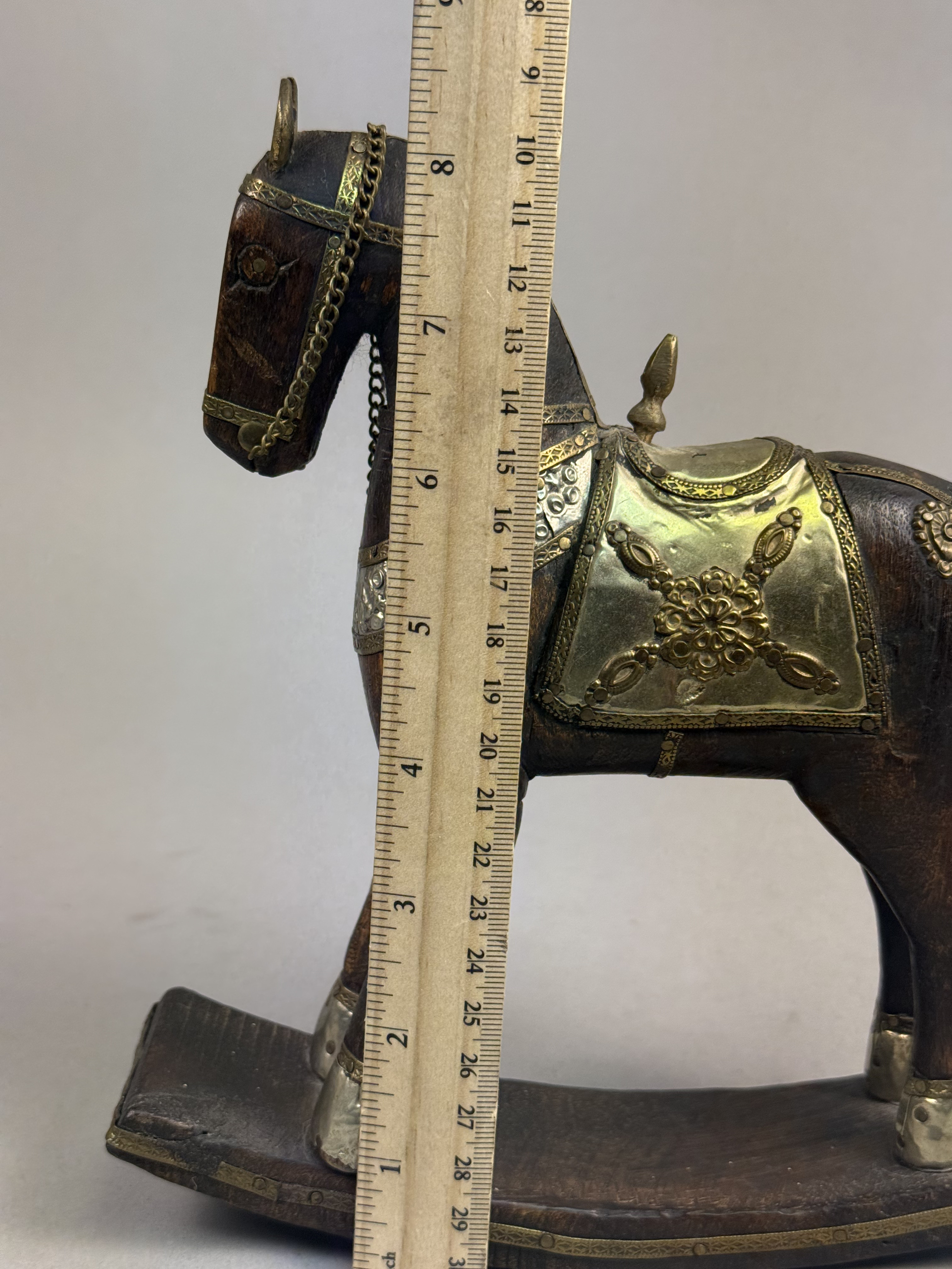 Indian Hand-Carved Wood Rocking Horse