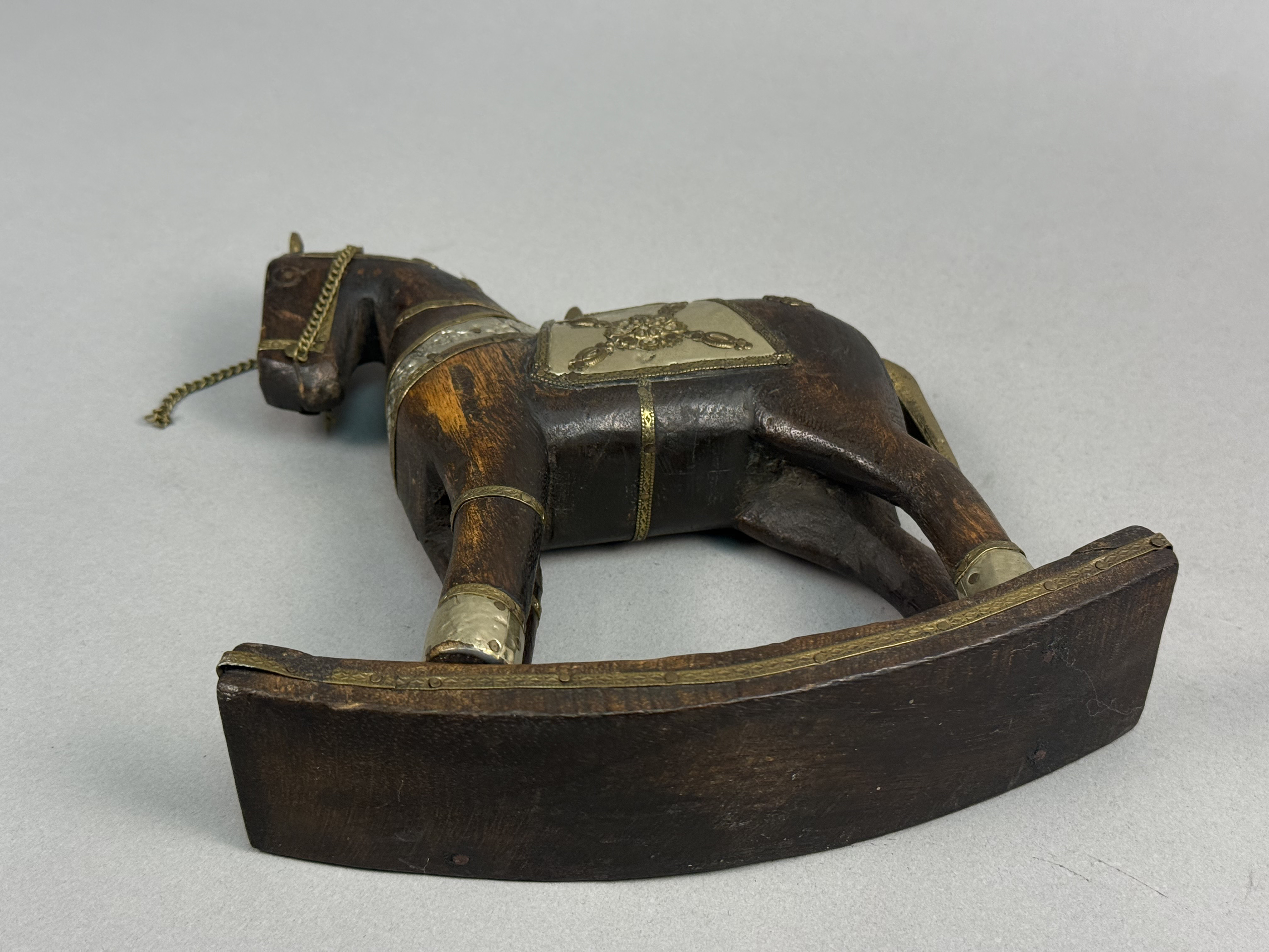 Indian Hand-Carved Wood Rocking Horse