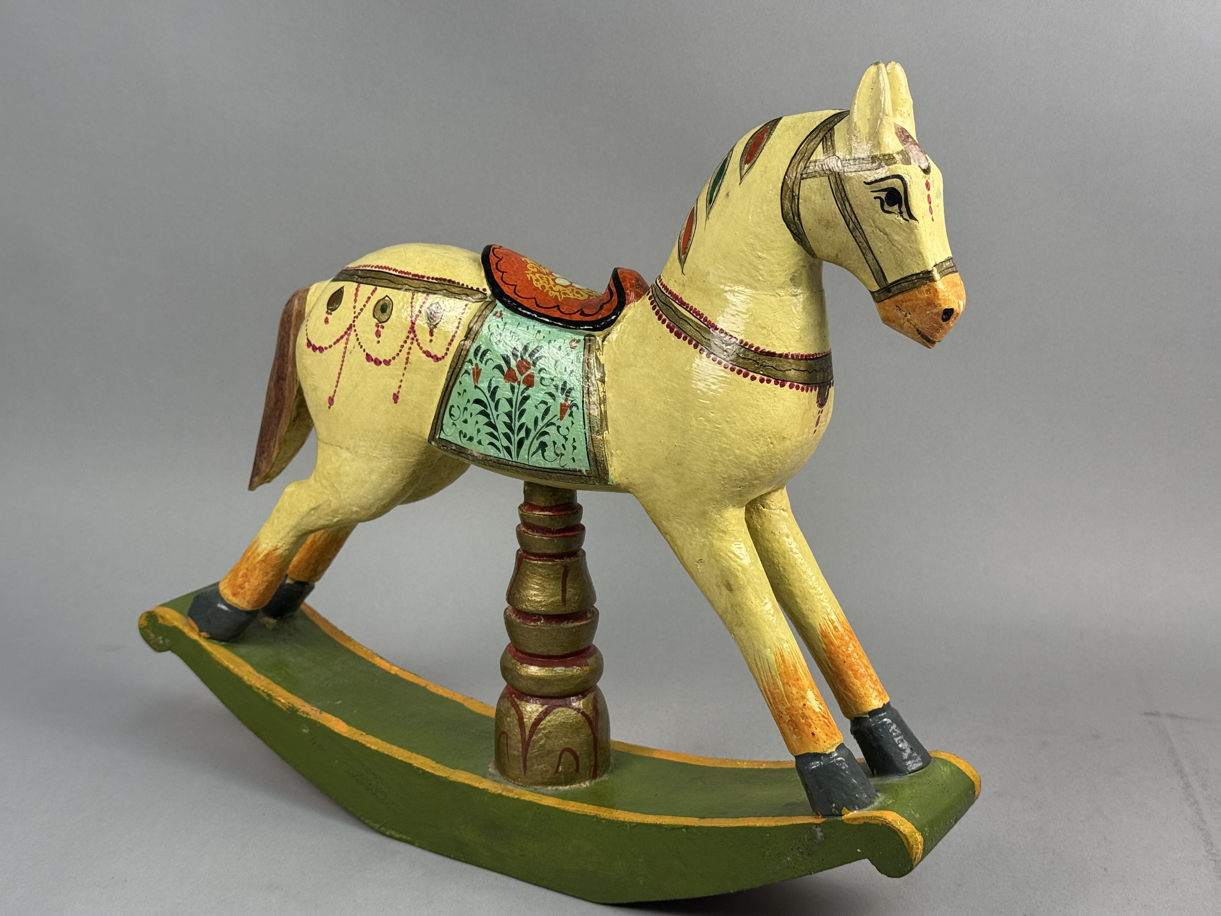 Hand-Painted Folk Art Rocking Horse