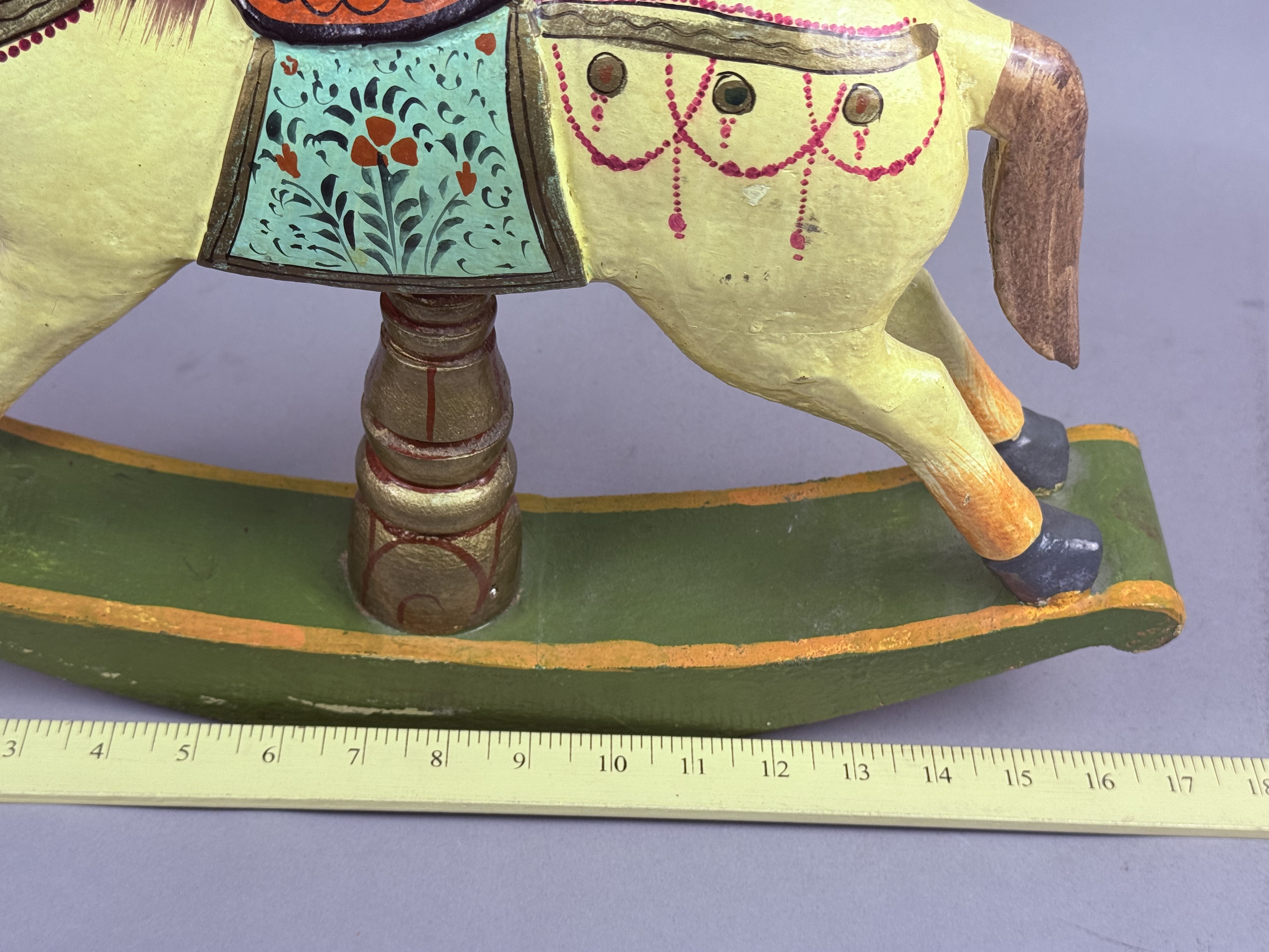 Hand-Painted Folk Art Rocking Horse