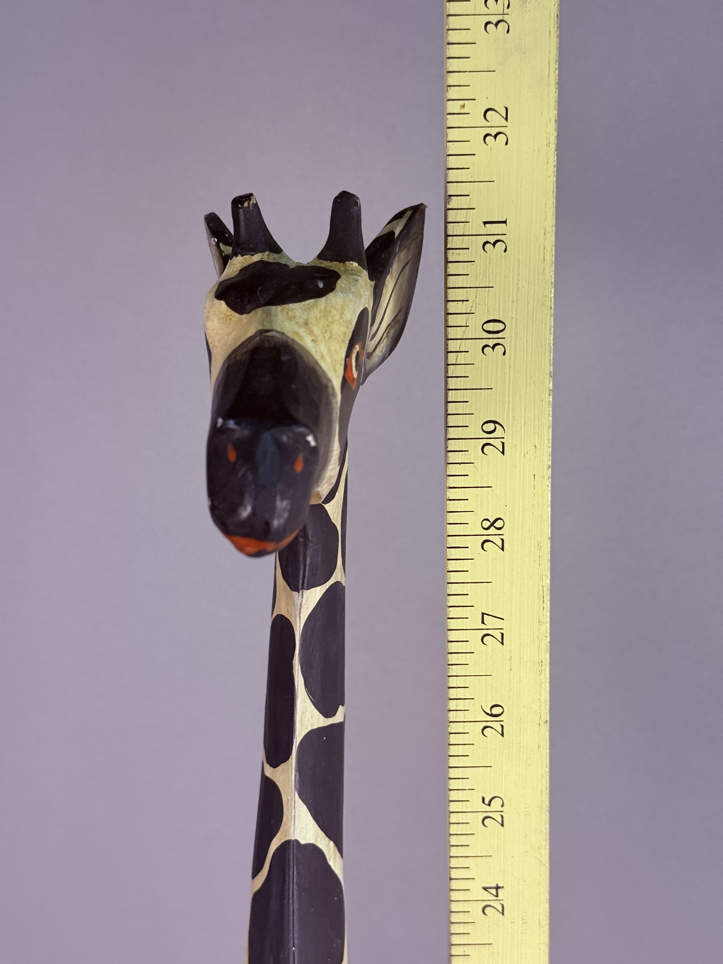 Hand-Carved Indonesian Painted Wooden Giraffe