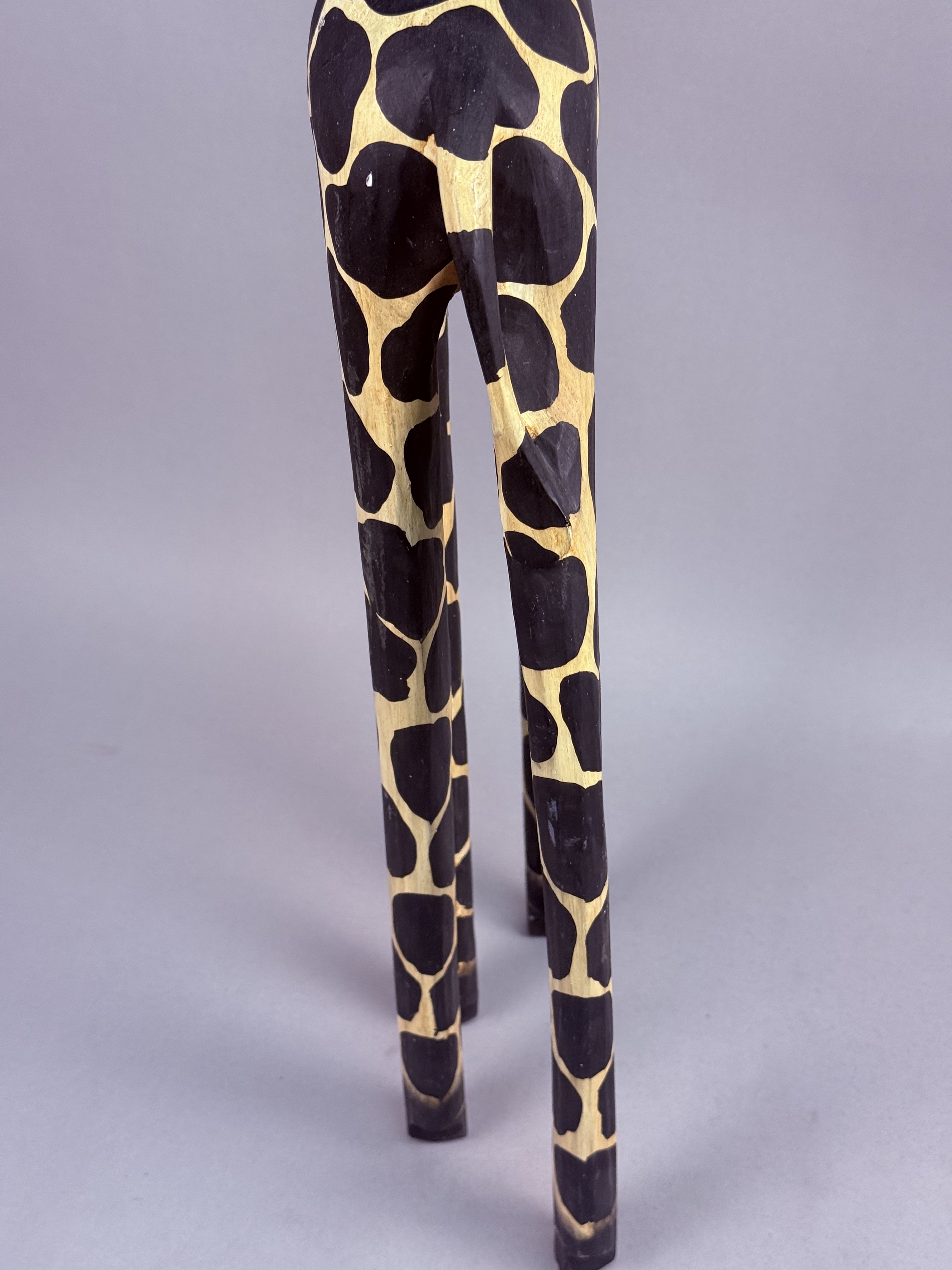 Hand-Carved Indonesian Painted Wooden Giraffe